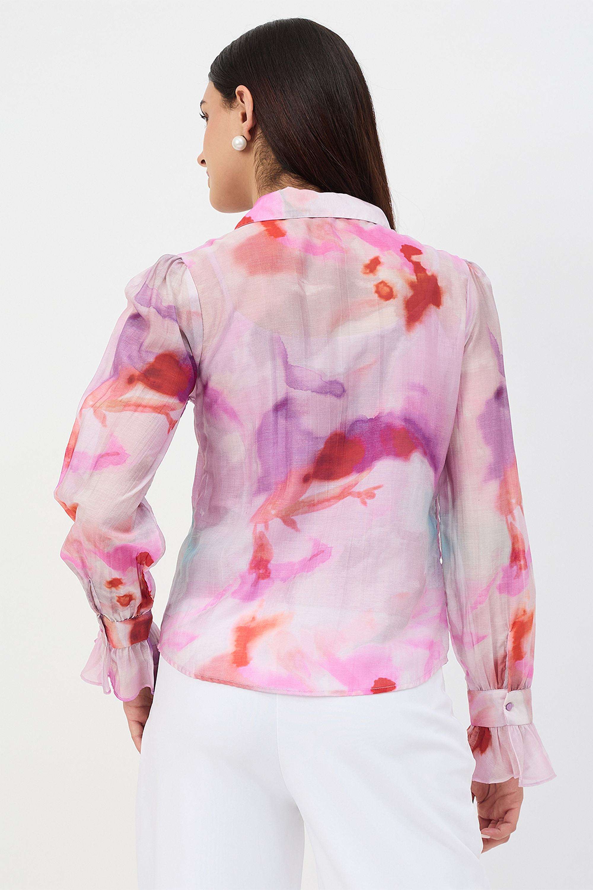 Printed-Collared-Nylon-Women-s-Casual-Wear-Shirt