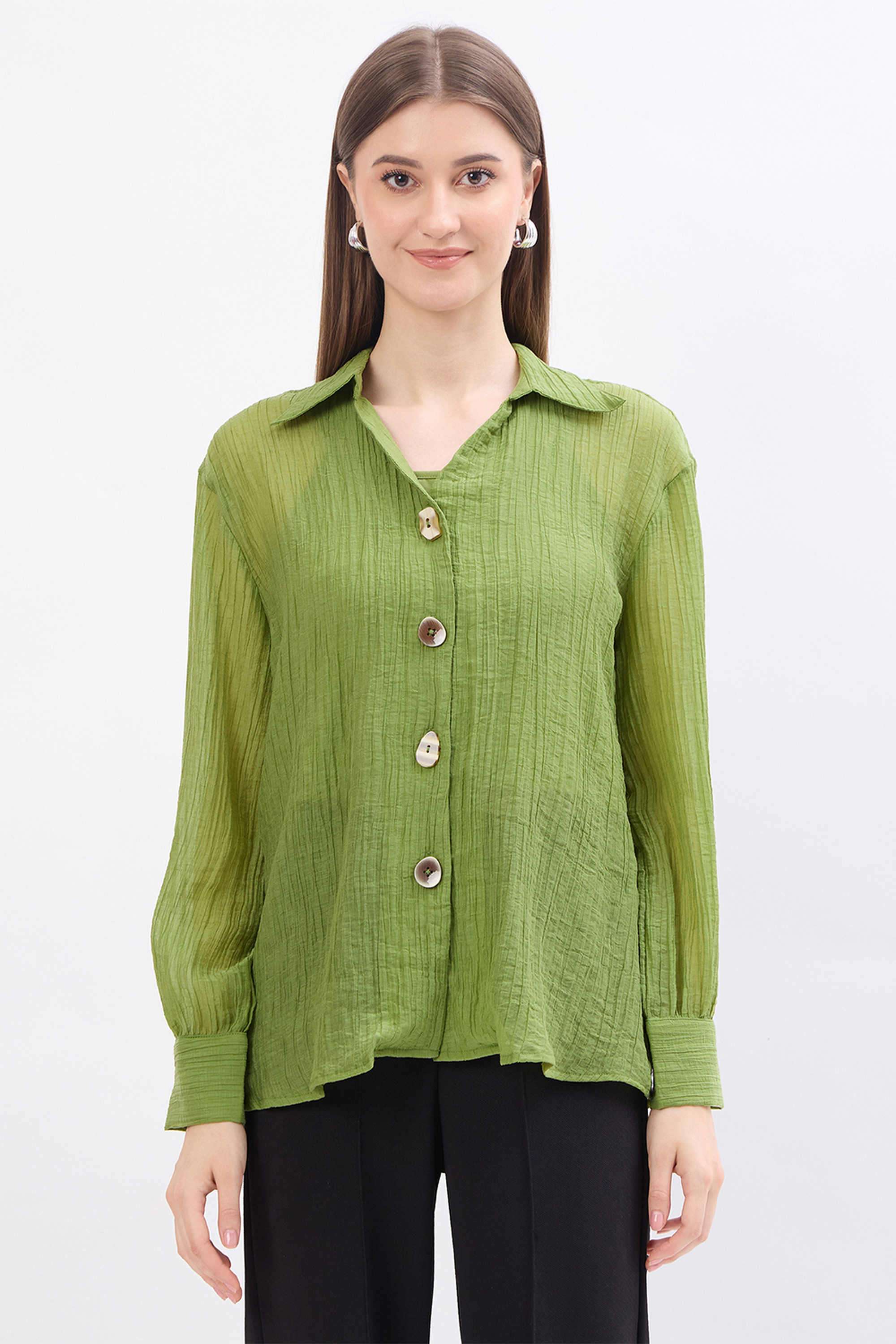 madame Textured Nylon Regular Fit Women's Shirt-picture-39