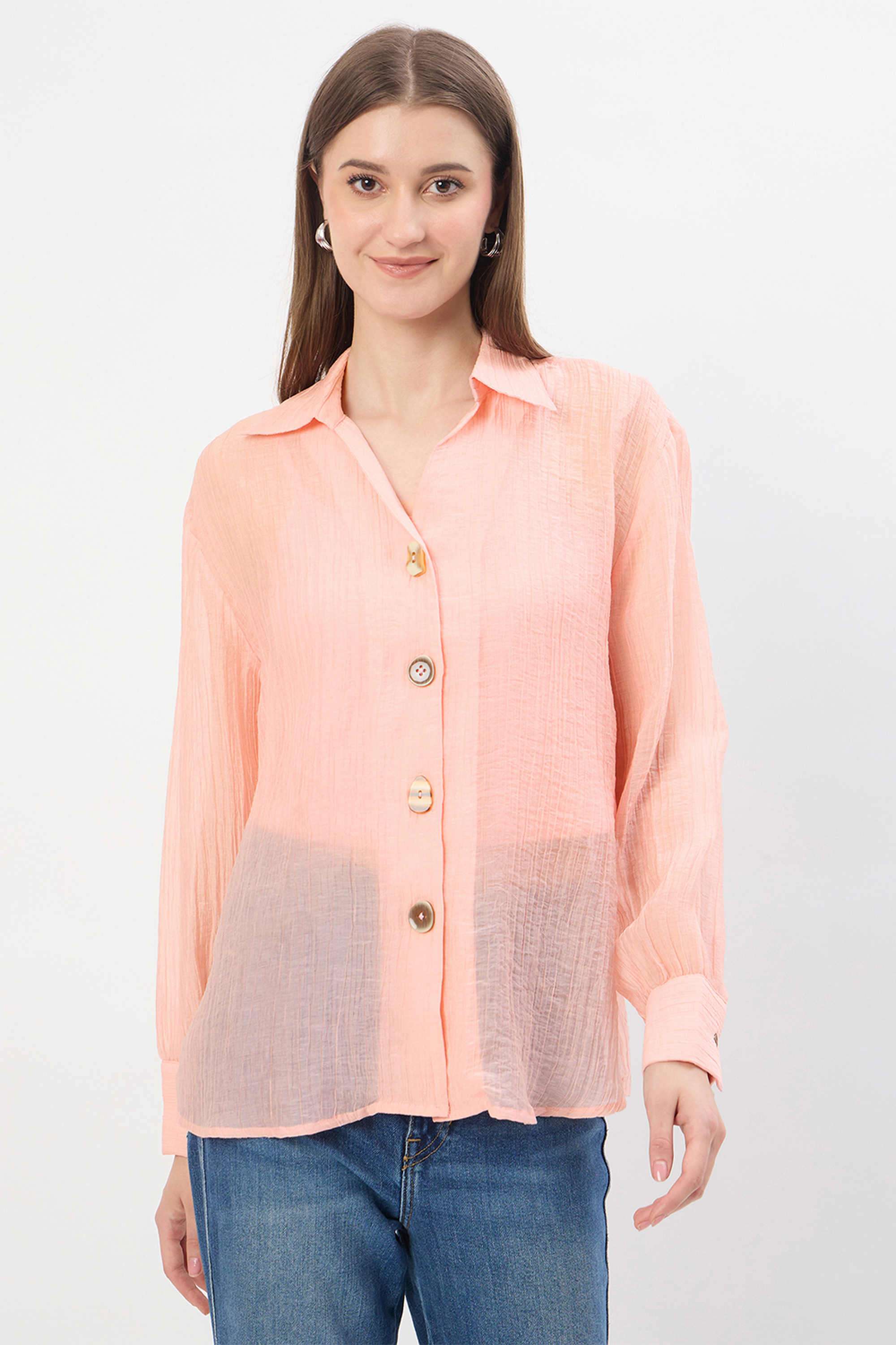 madame Textured Nylon Regular Fit Women's Shirt-picture-10
