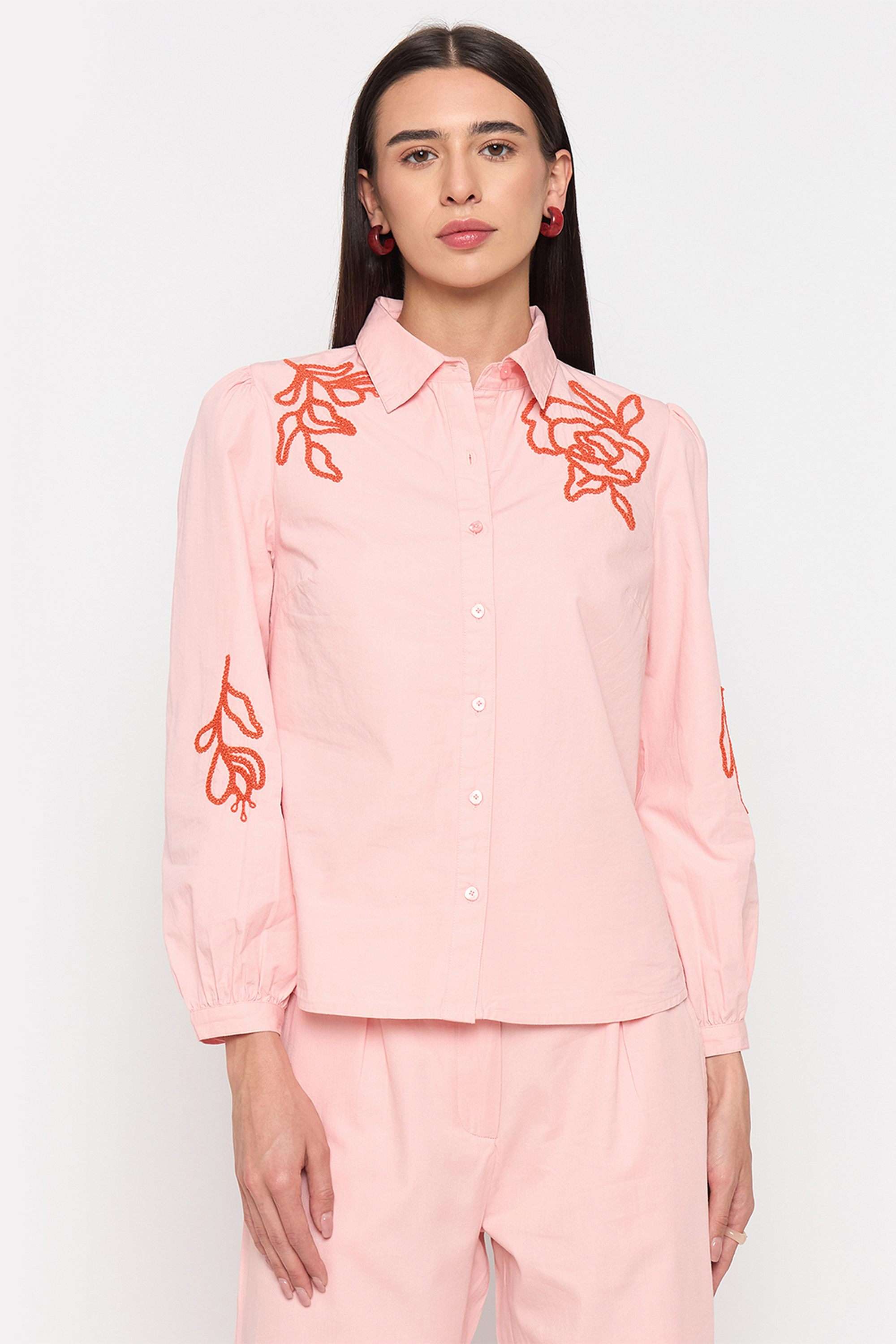 Embroidered-Cotton-Women-s-Casual-Wear-Shirt