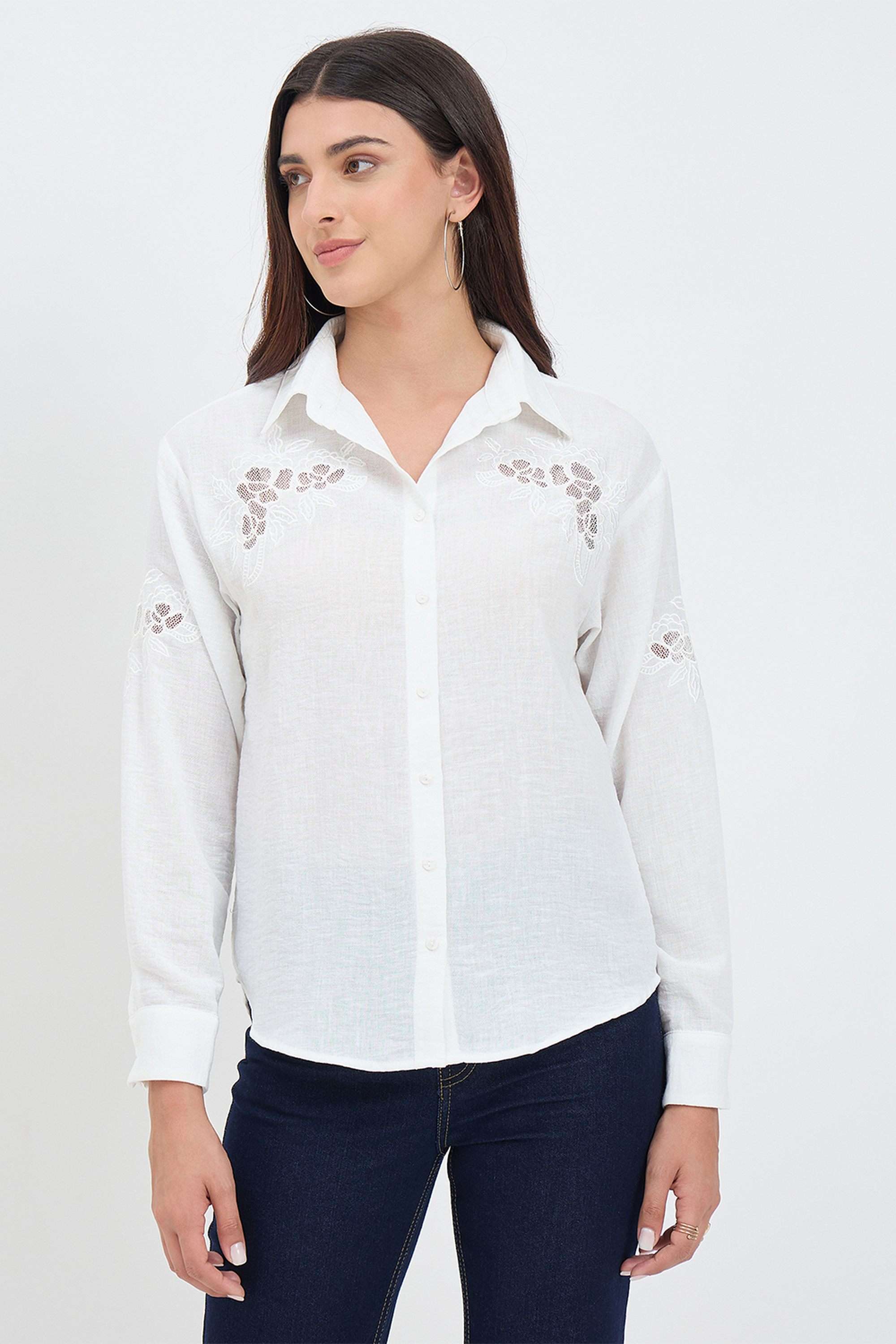madame Solid Polyester Women's Casual Wear Shirt-picture-28
