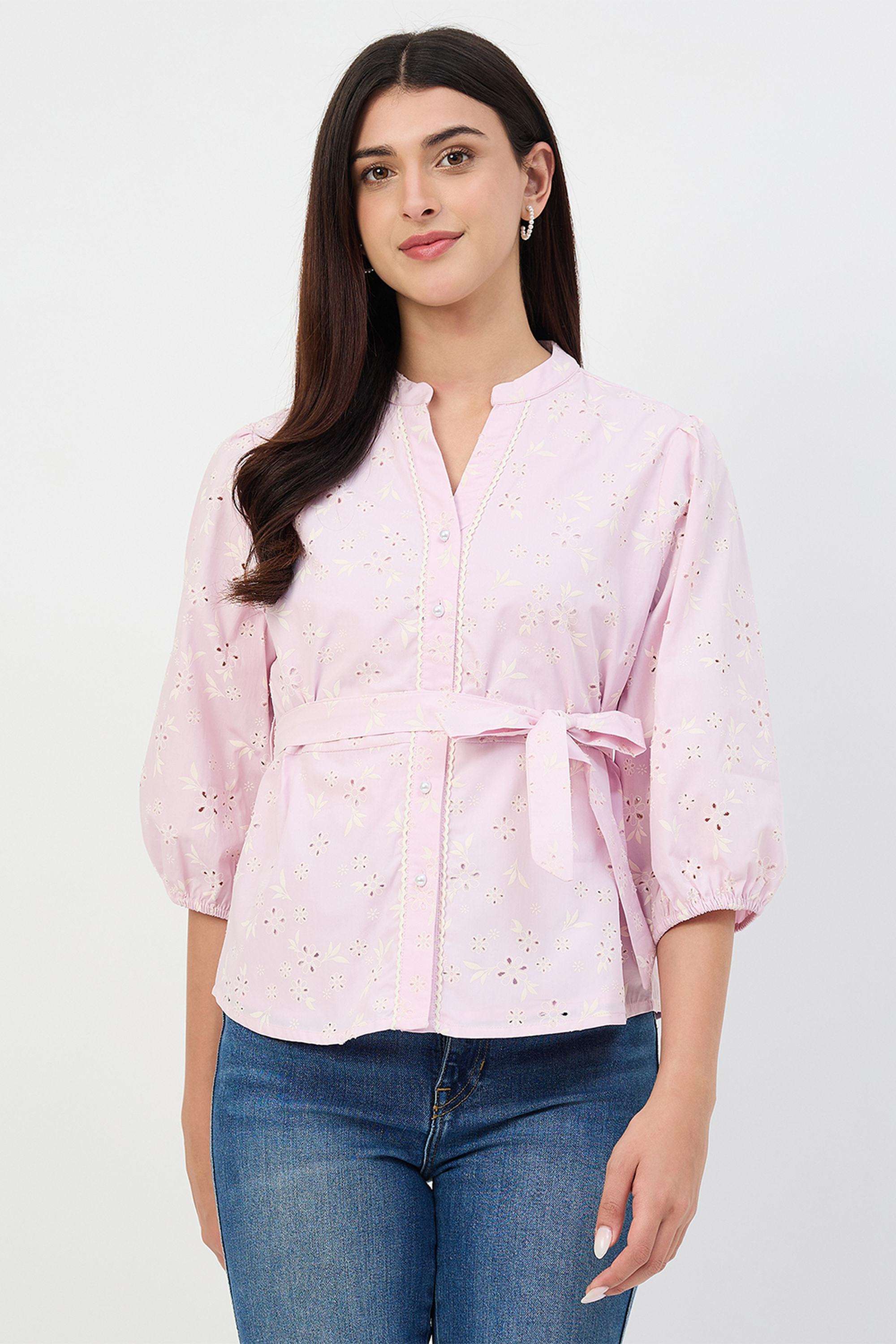 Solid-Cotton-V-Neck-Women-s-Top