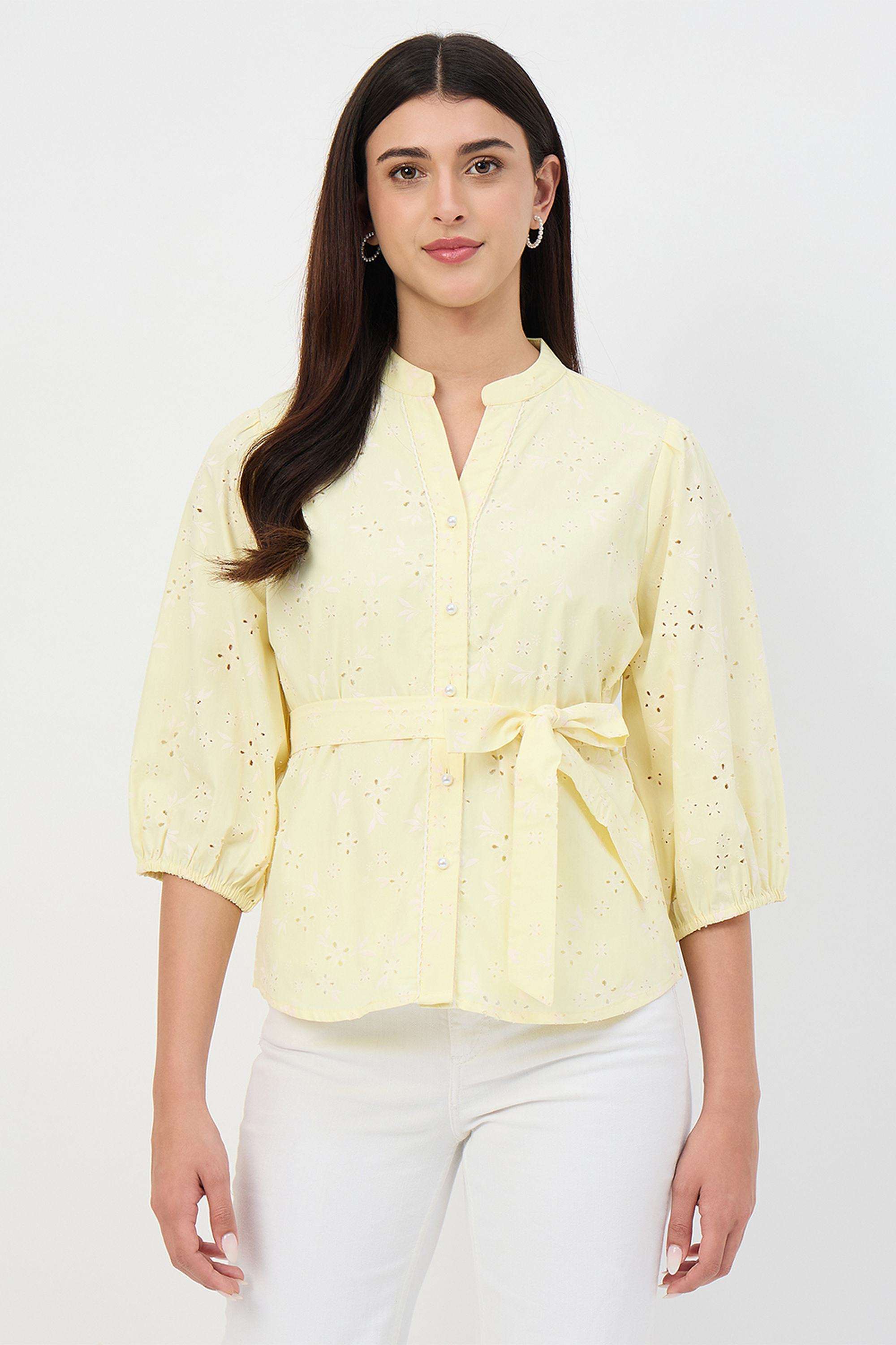 Solid-Cotton-V-Neck-Women-s-Top
