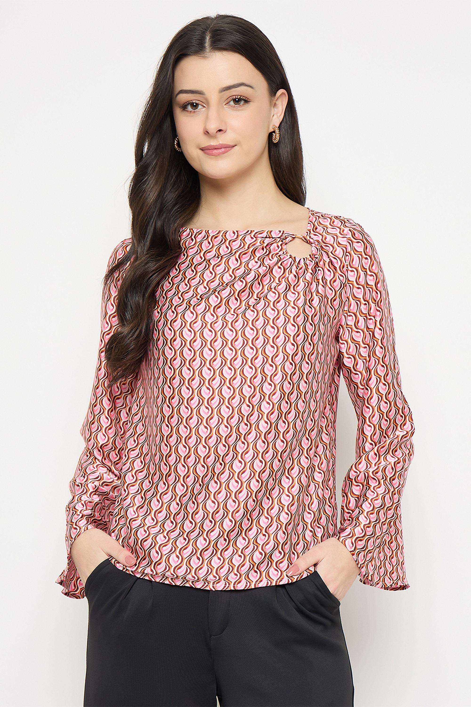 Solid-Cotton-Collared-Women-s-T-Shirt