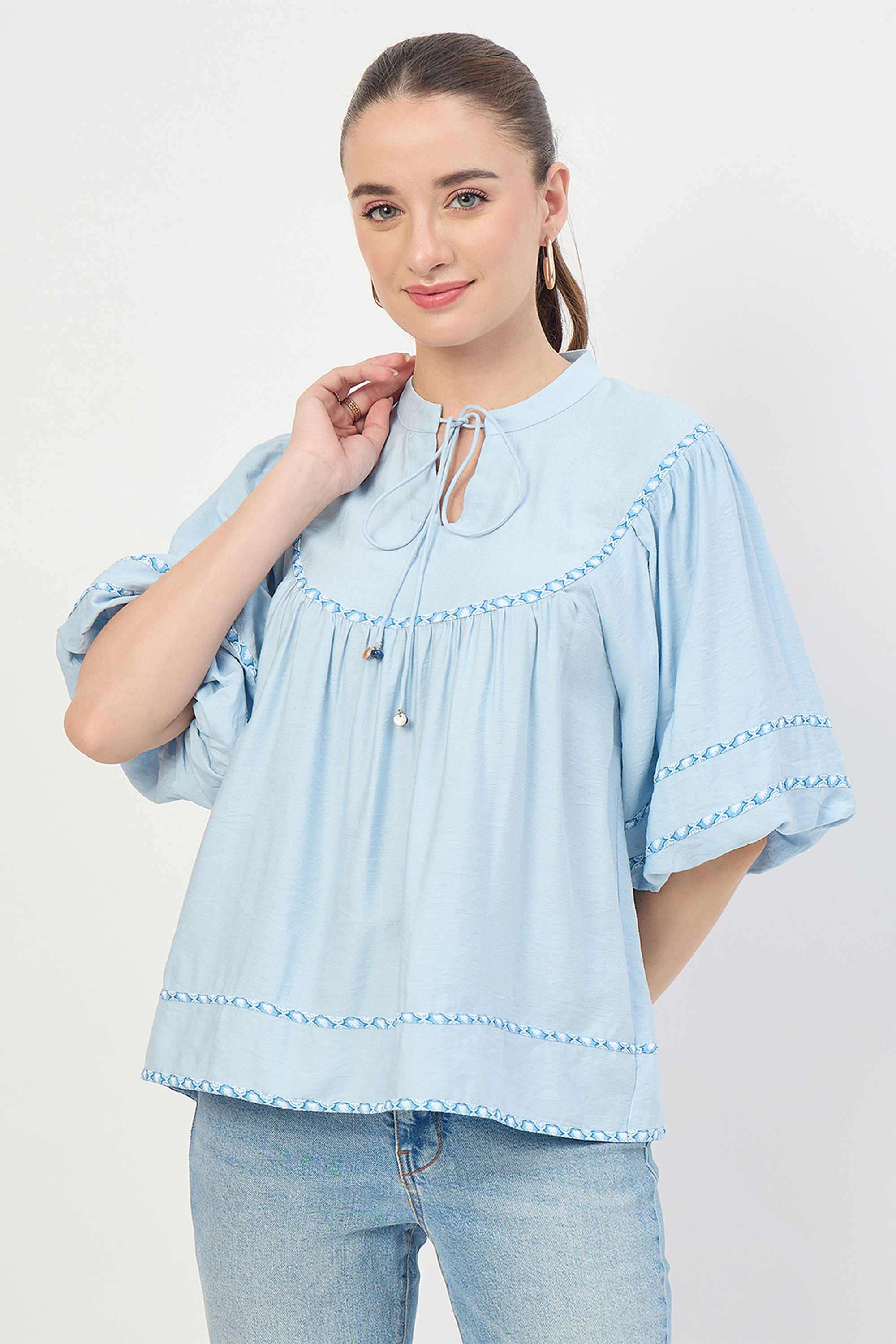 madame Embroidered Rayon Regular Fit Women's Top-picture-38