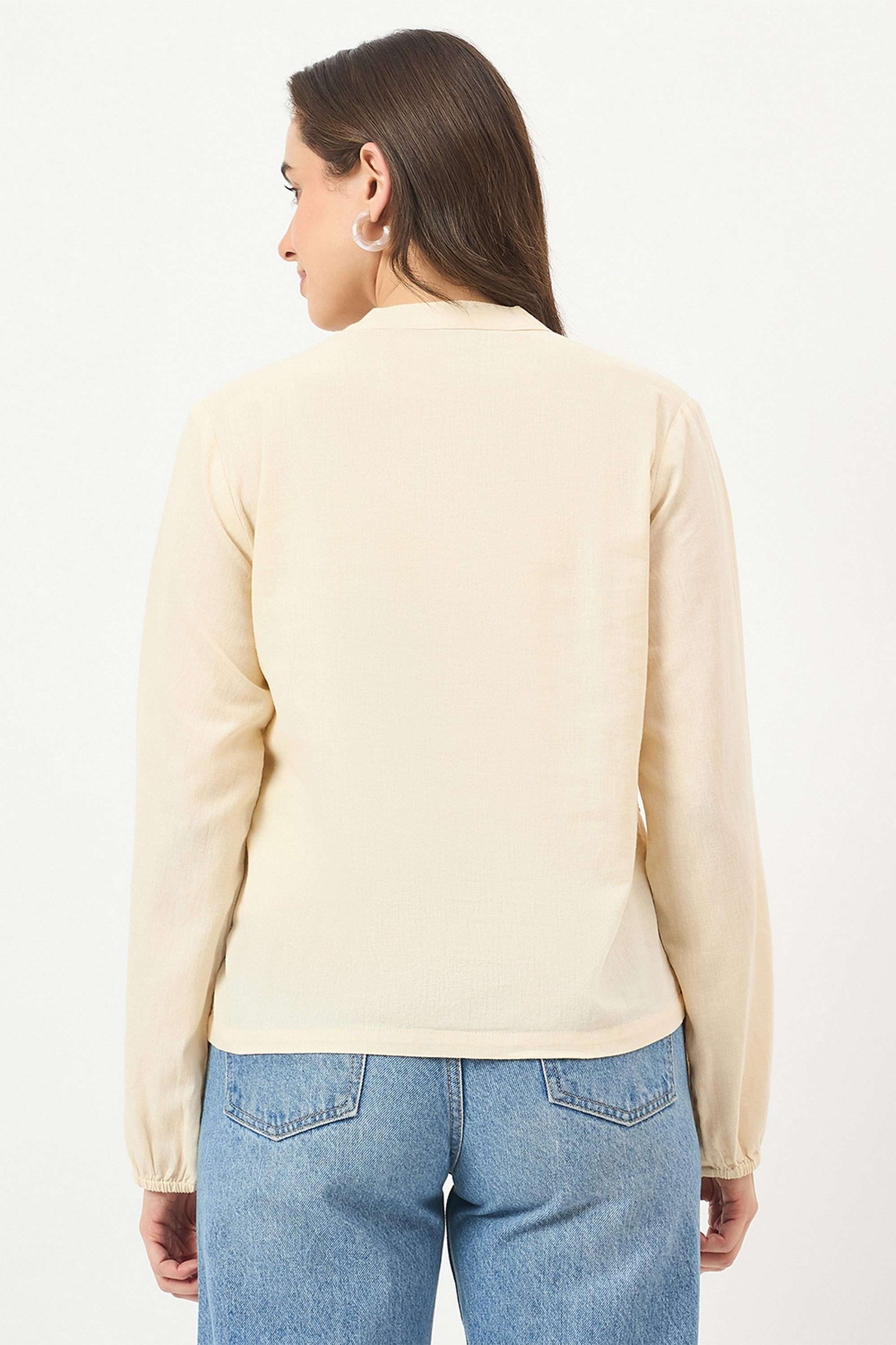 Printed-Cotton-V-Neck-Women-s-Top