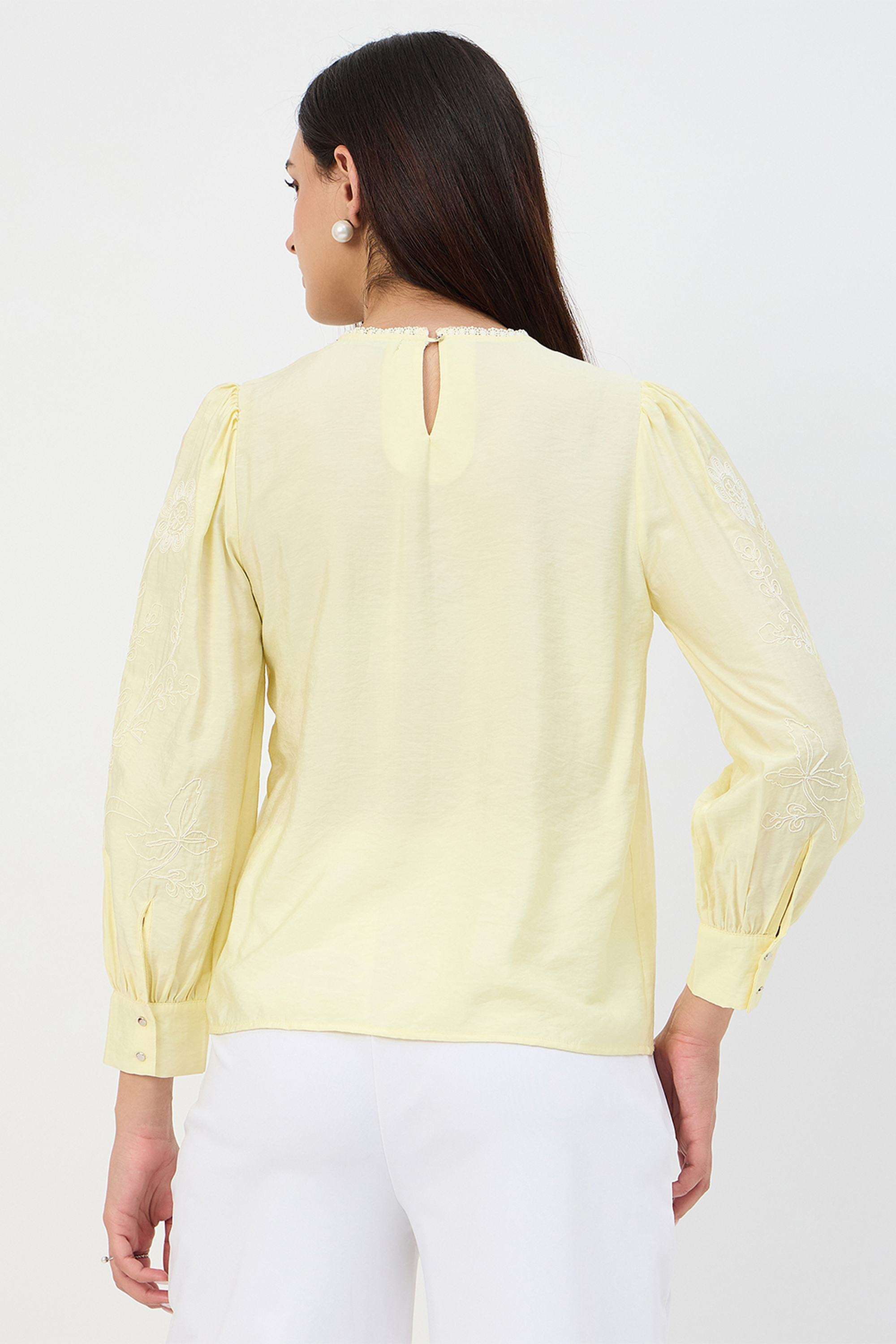 Solid-Viscose-Round-Neck-Women-s-Top