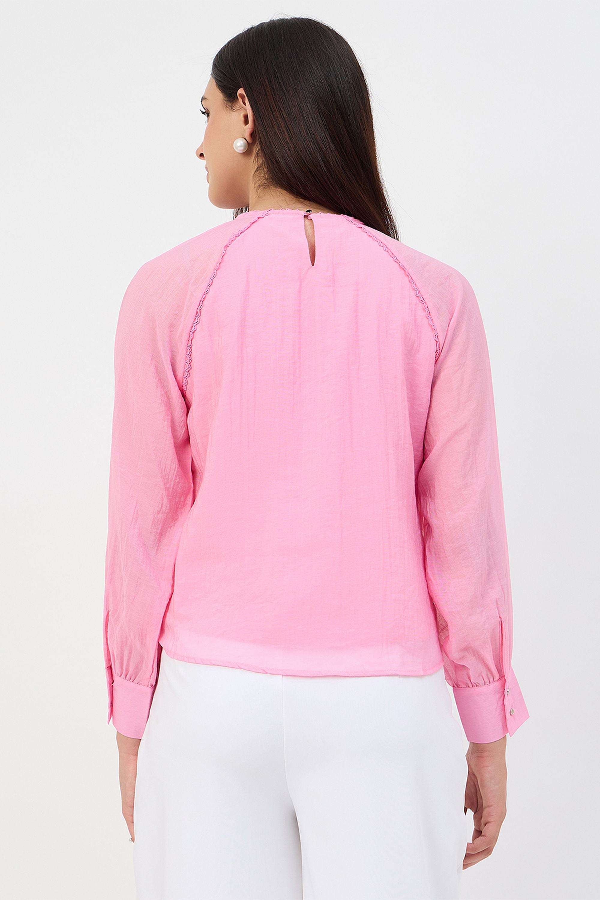 Embroidered-Viscose-Round-Neck-Women-s-Top