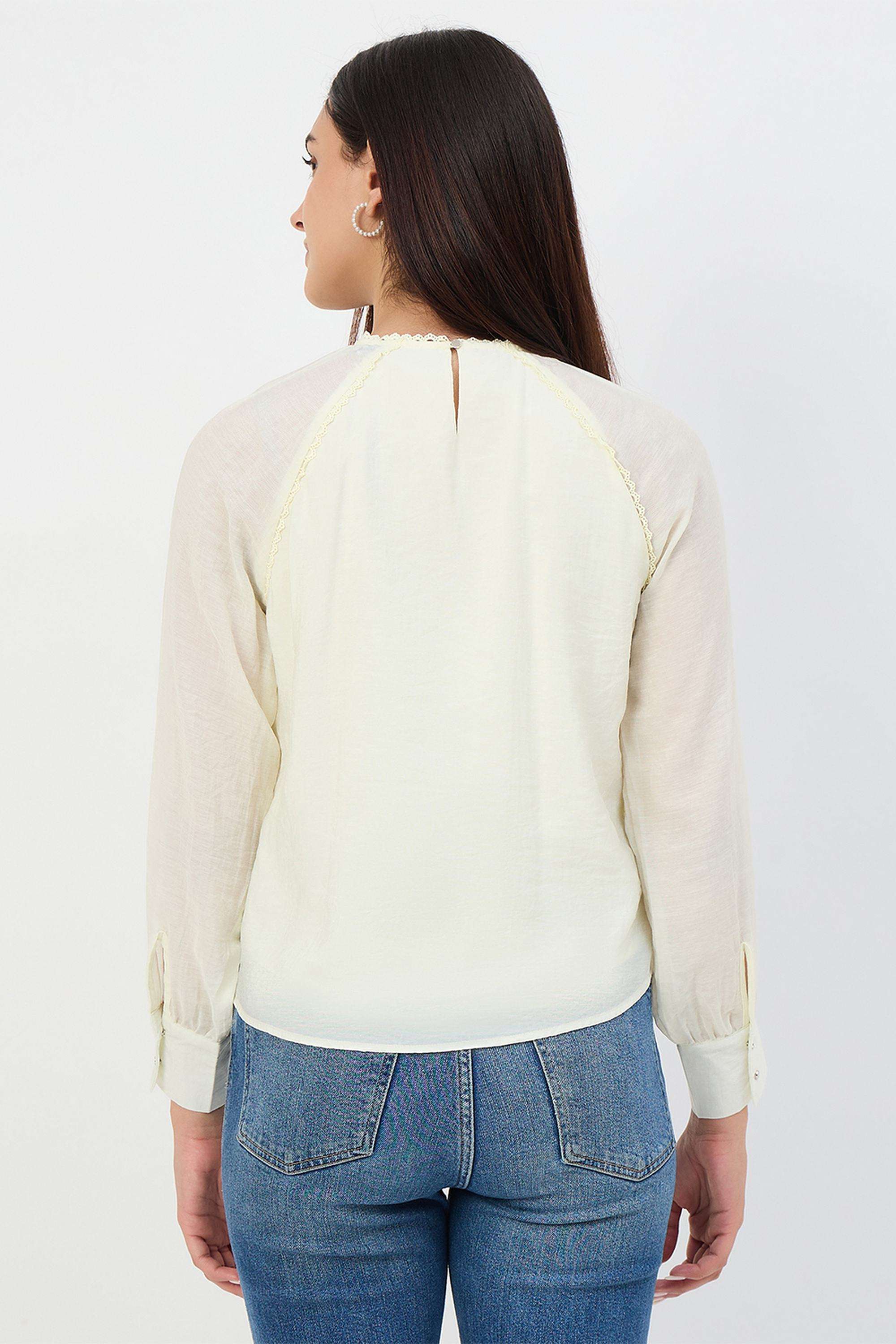 Embroidered-Viscose-Round-Neck-Women-s-Top