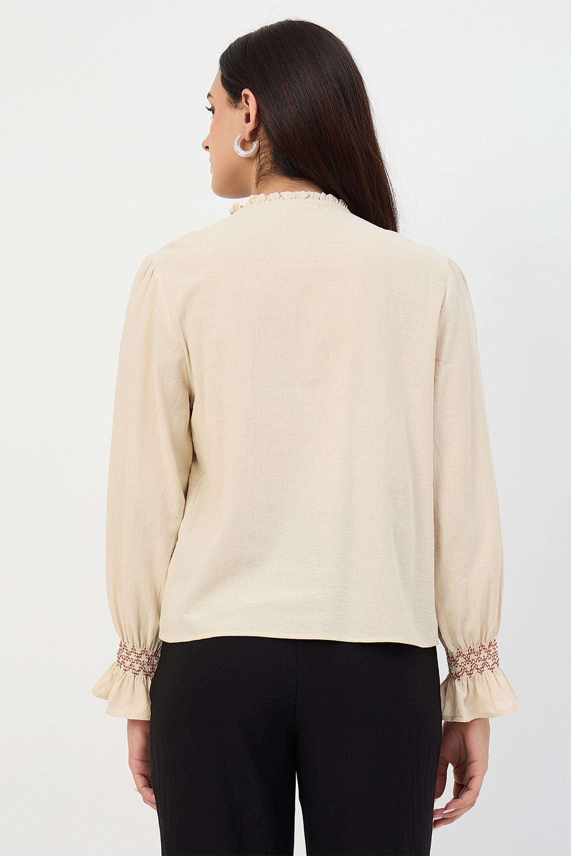 Solid-Cotton-V-Neck-Women-s-Top
