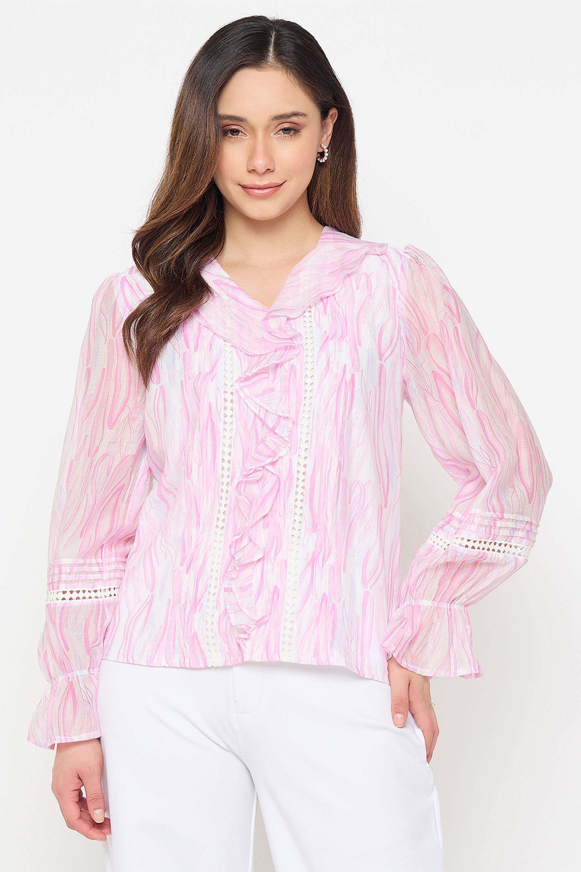 Solid-Rayon-V-Neck-Women-s-Top