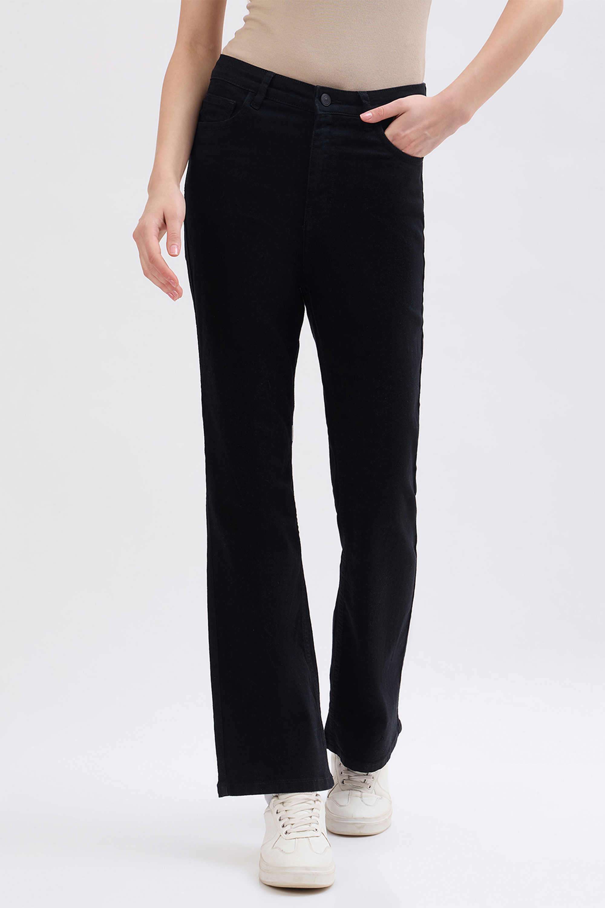 madame Solid Cotton Bootcut Fit Women's Jeans-picture-24