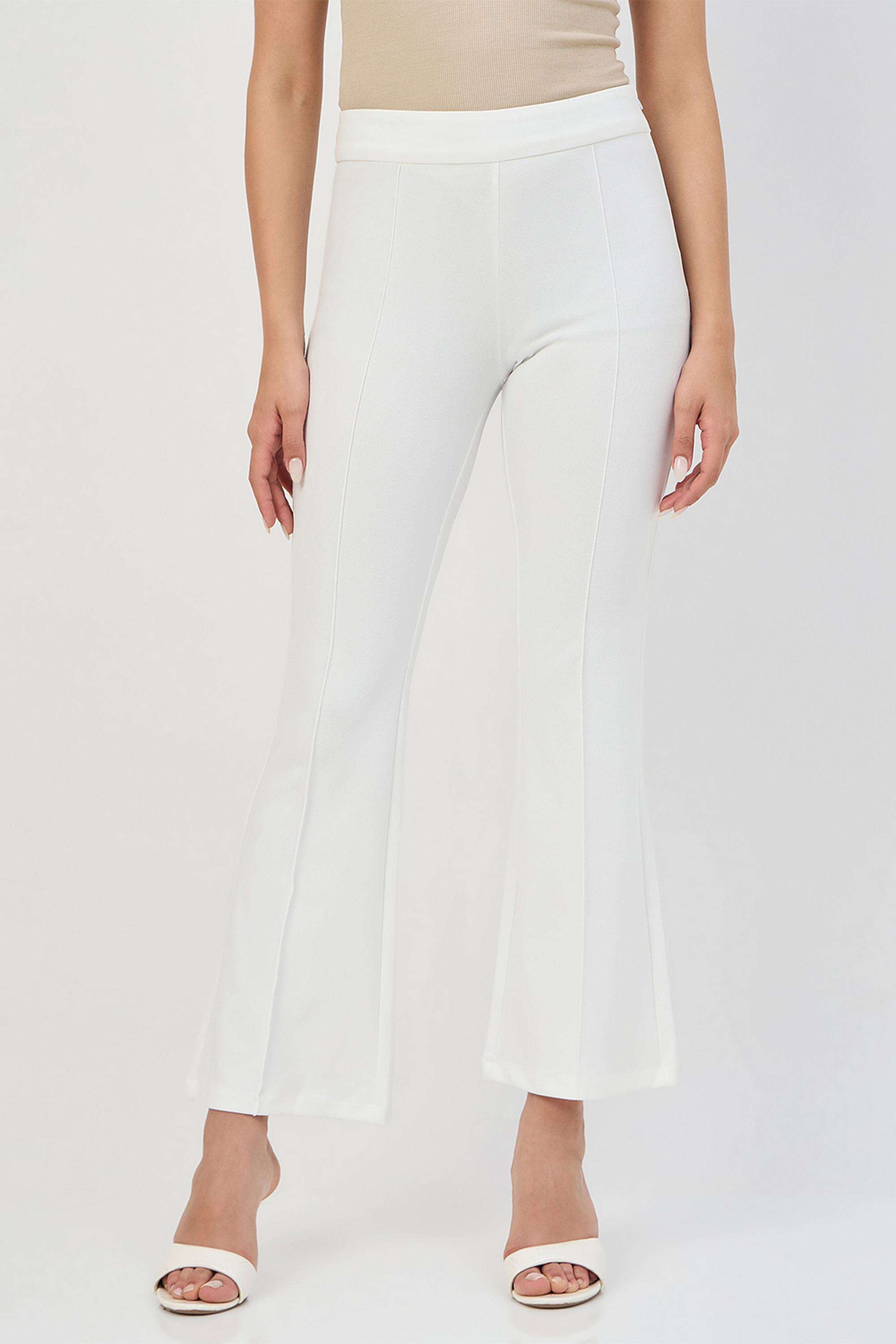 madame Solid Bootcut Fit Polyester Women's Casual Wear Trousers-picture-22