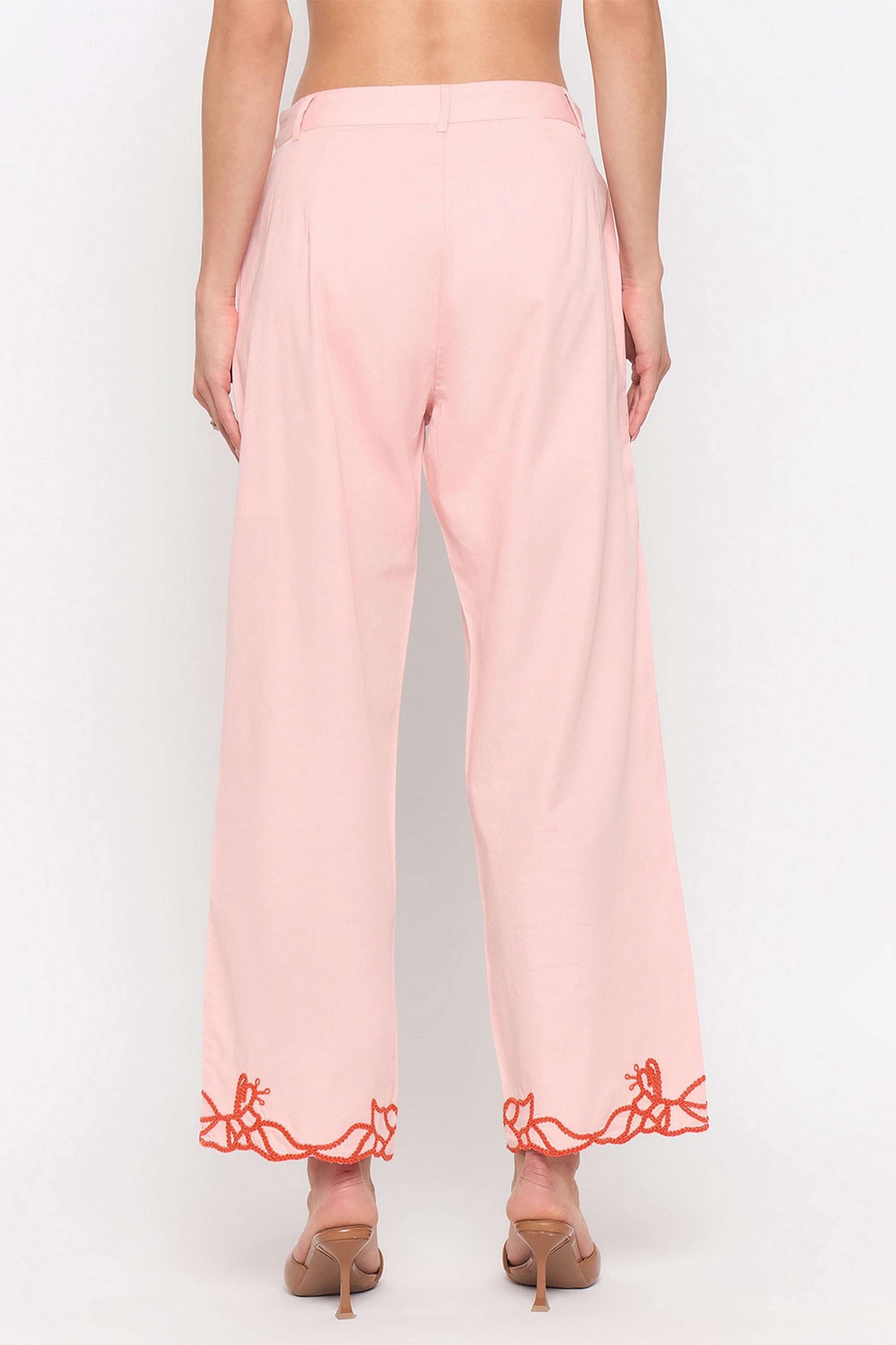 Embroidered-Straight-Fit-Cotton-Women-s-Casual-Wear-Trousers