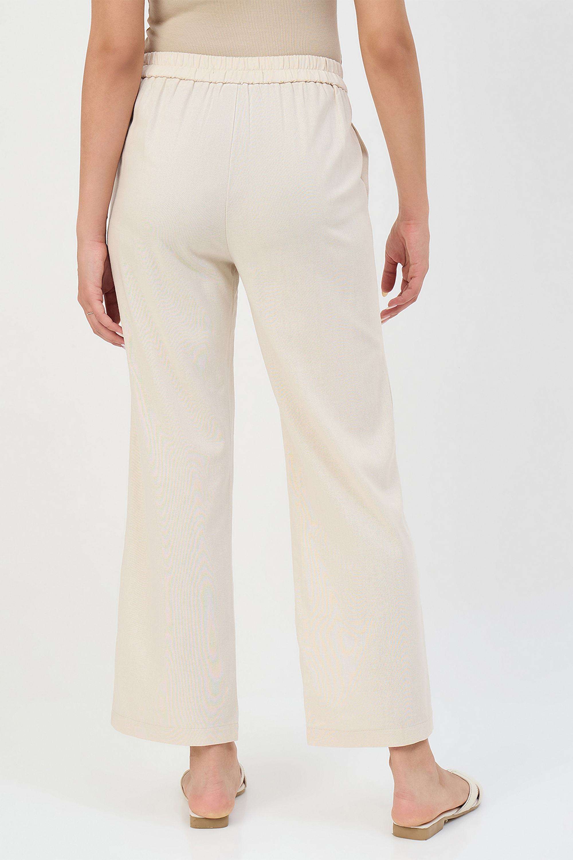 Solid-Straight-Fit-Polyester-Women-s-Casual-Wear-Trousers