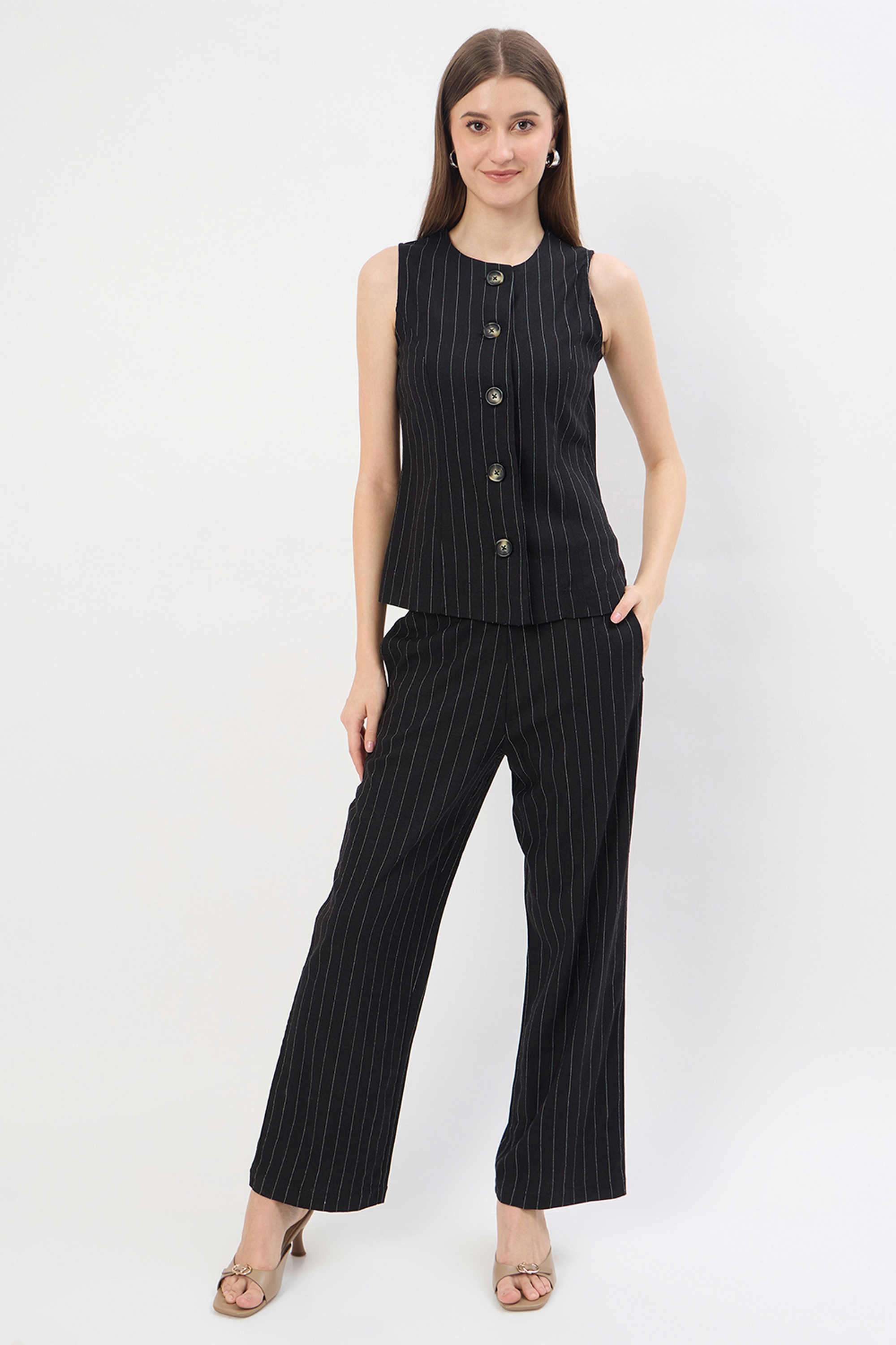 madame Stripes Rayon Regular Fit Women's Co-Ord Set-picture-16