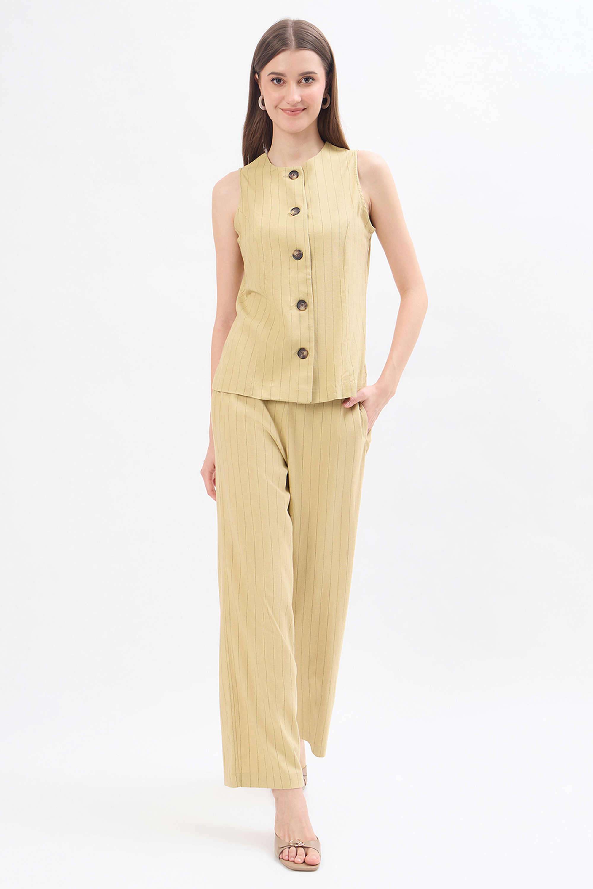 madame Stripes Rayon Regular Fit Women's Co-Ord Set-picture-35