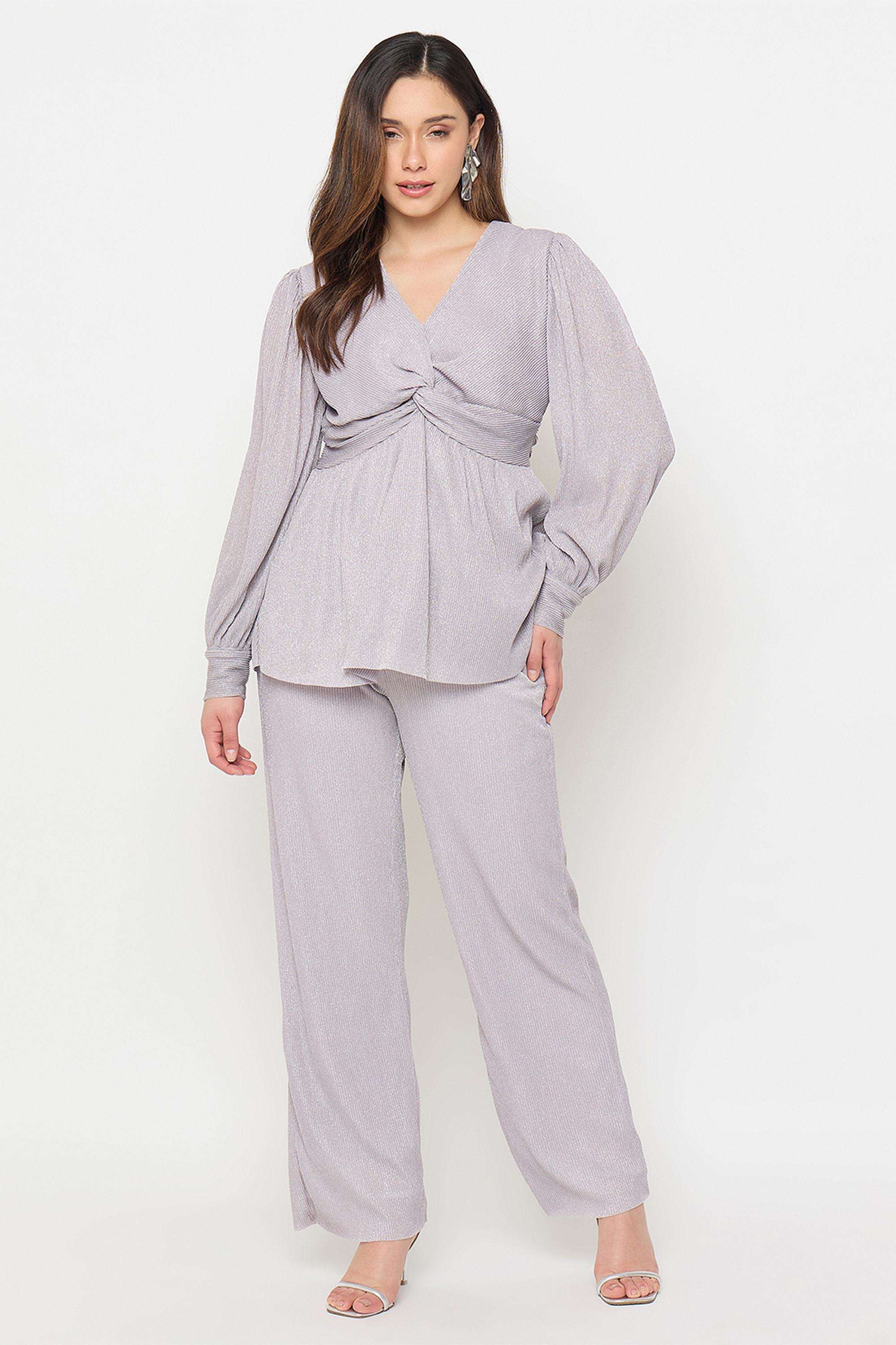 Solid-Polyester-Women-s-Co-Ord-Set