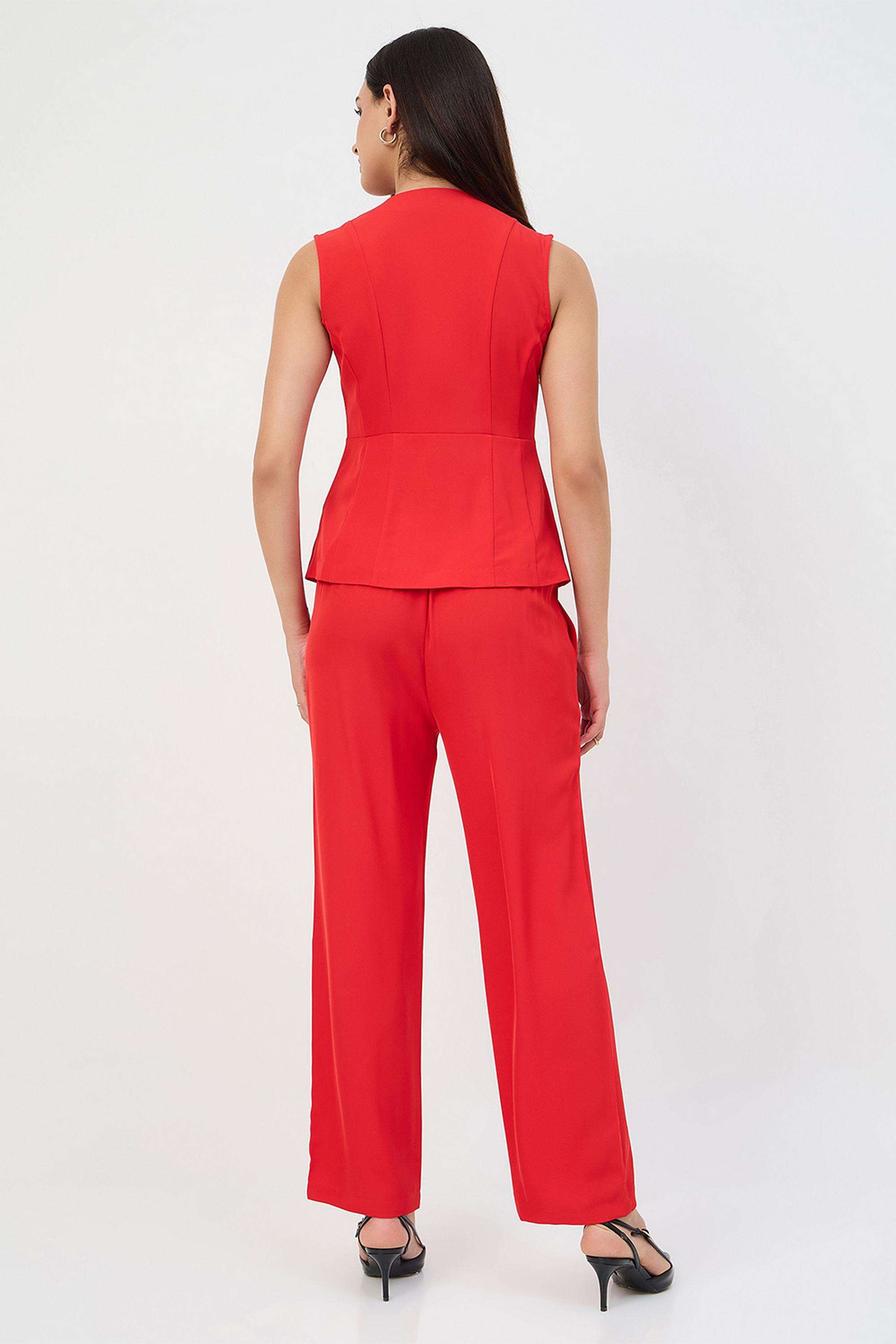 Solid-Polyester-Regular-Fit-Women-s-Co-Ord-Set