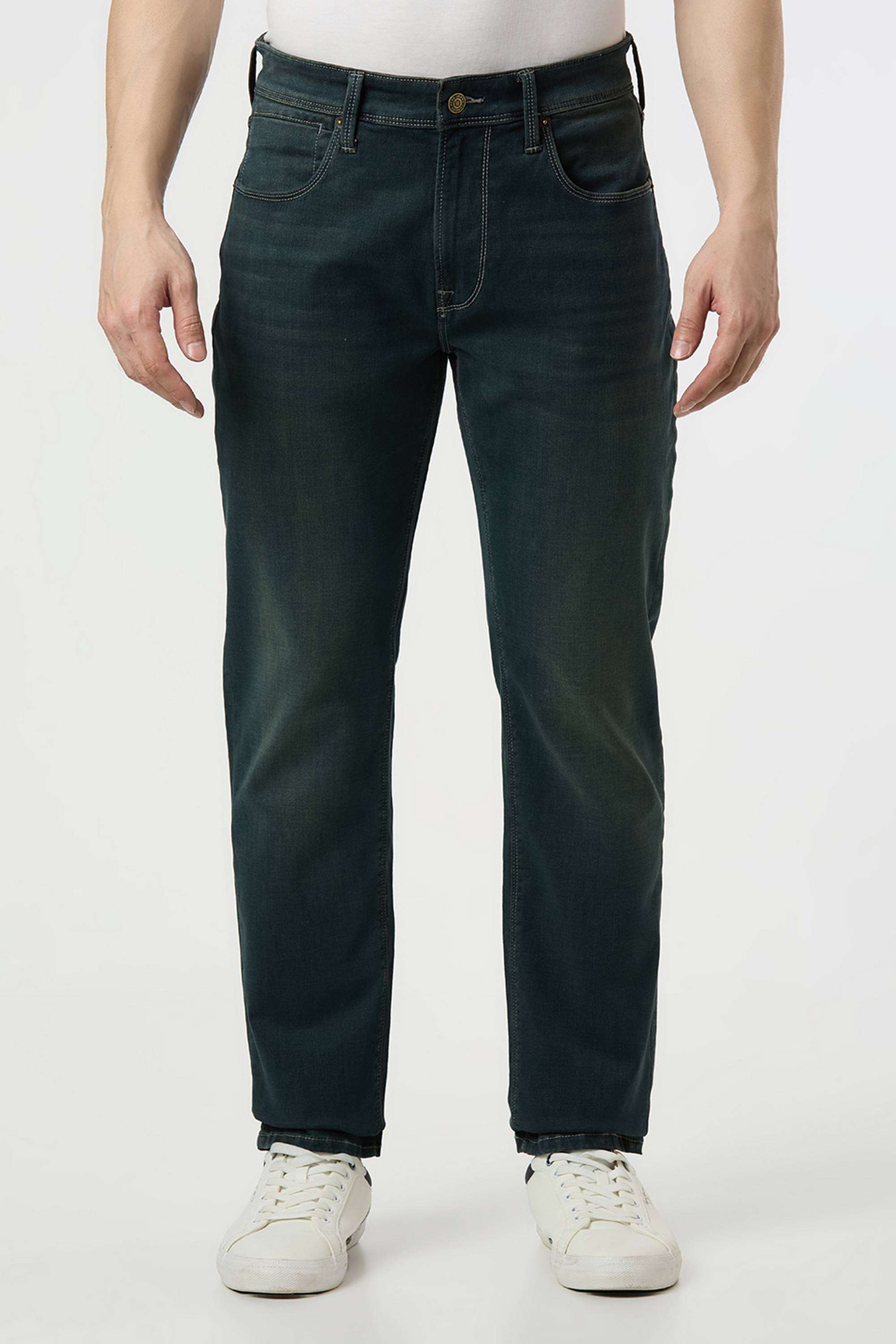 Solid-Cotton-Blend-Straight-Fit-Men-s-Jeans