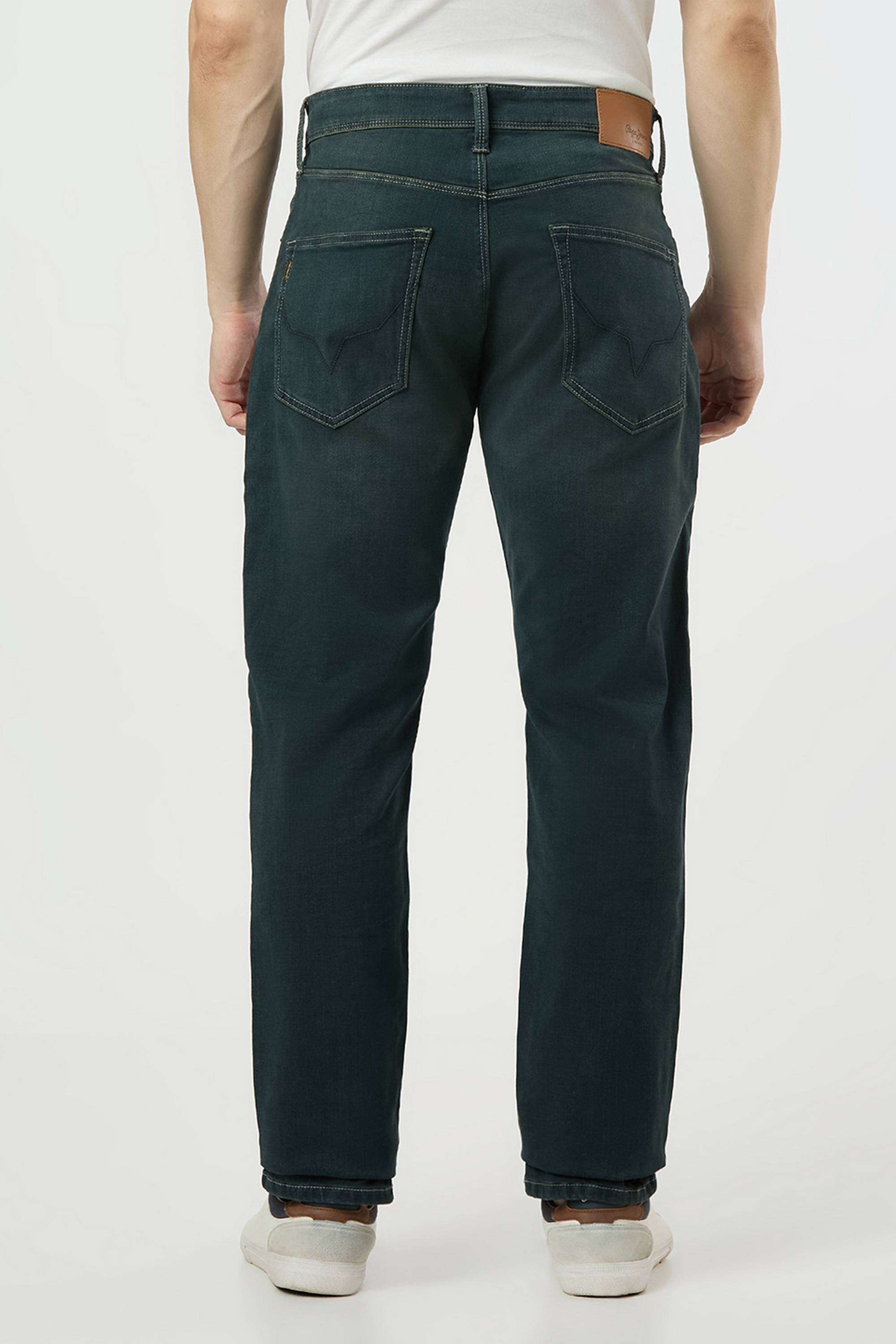 Solid-Cotton-Blend-Straight-Fit-Men-s-Jeans