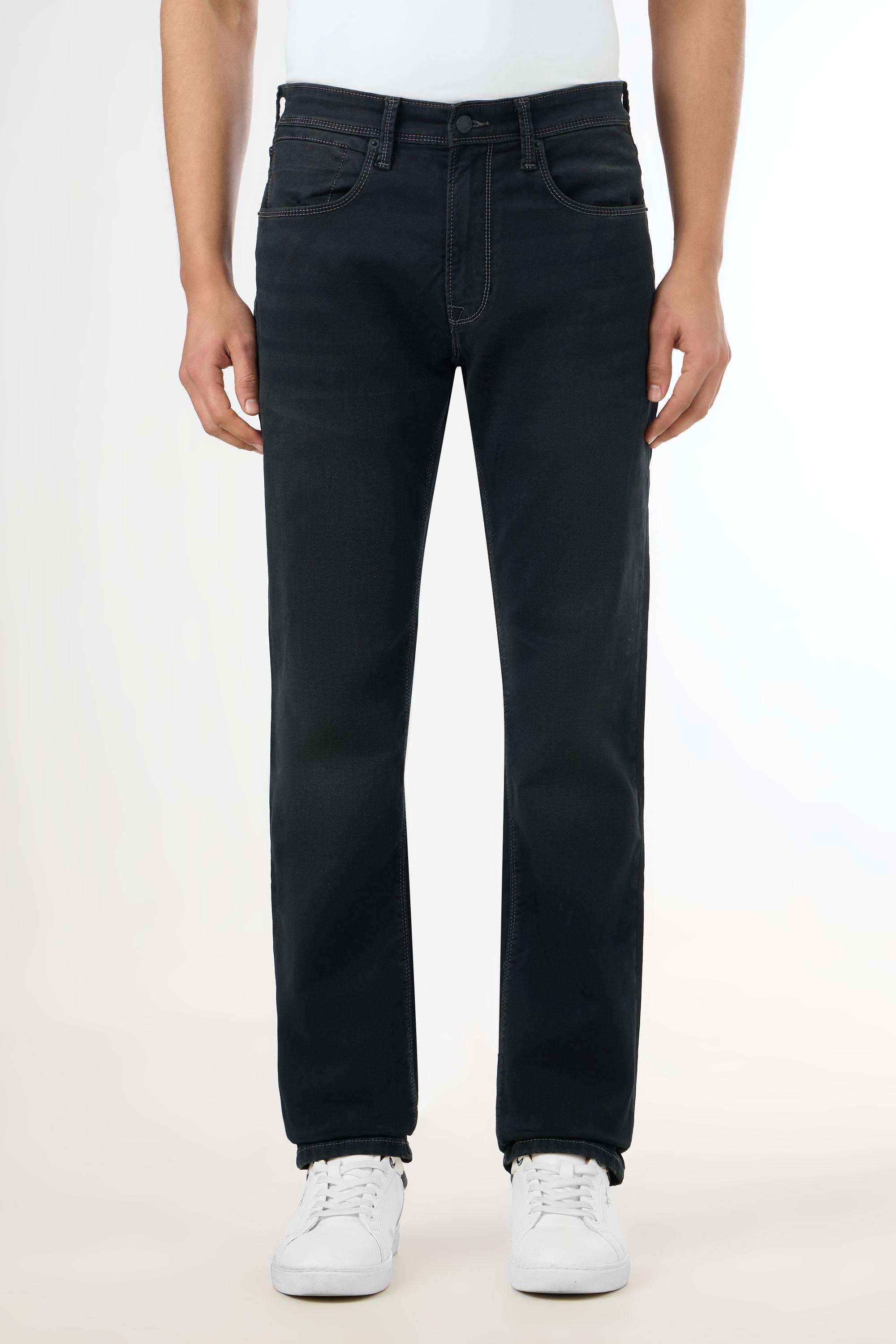 Light-Wash-Blended-Fabric-Straight-Fit-Men-s-Jeans