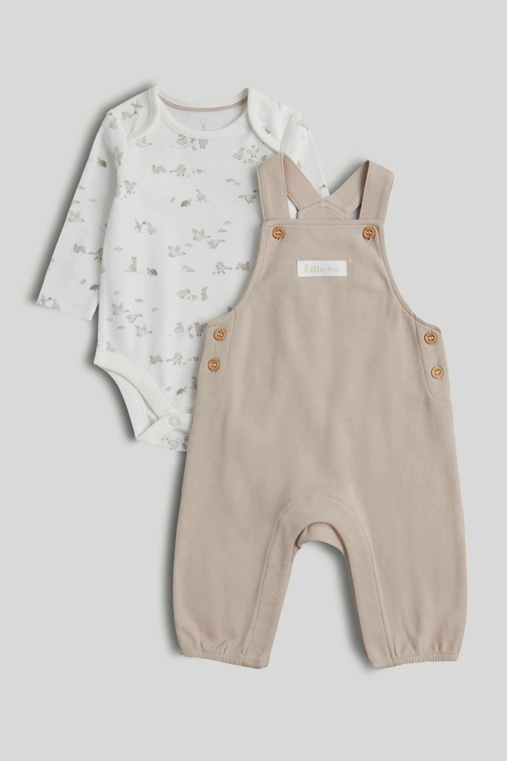 My-First-Unisex-Classic-Goose-Adventures-Printed-Full-Sleeves-Dungaree-And-Bodysuit-Set---Multi