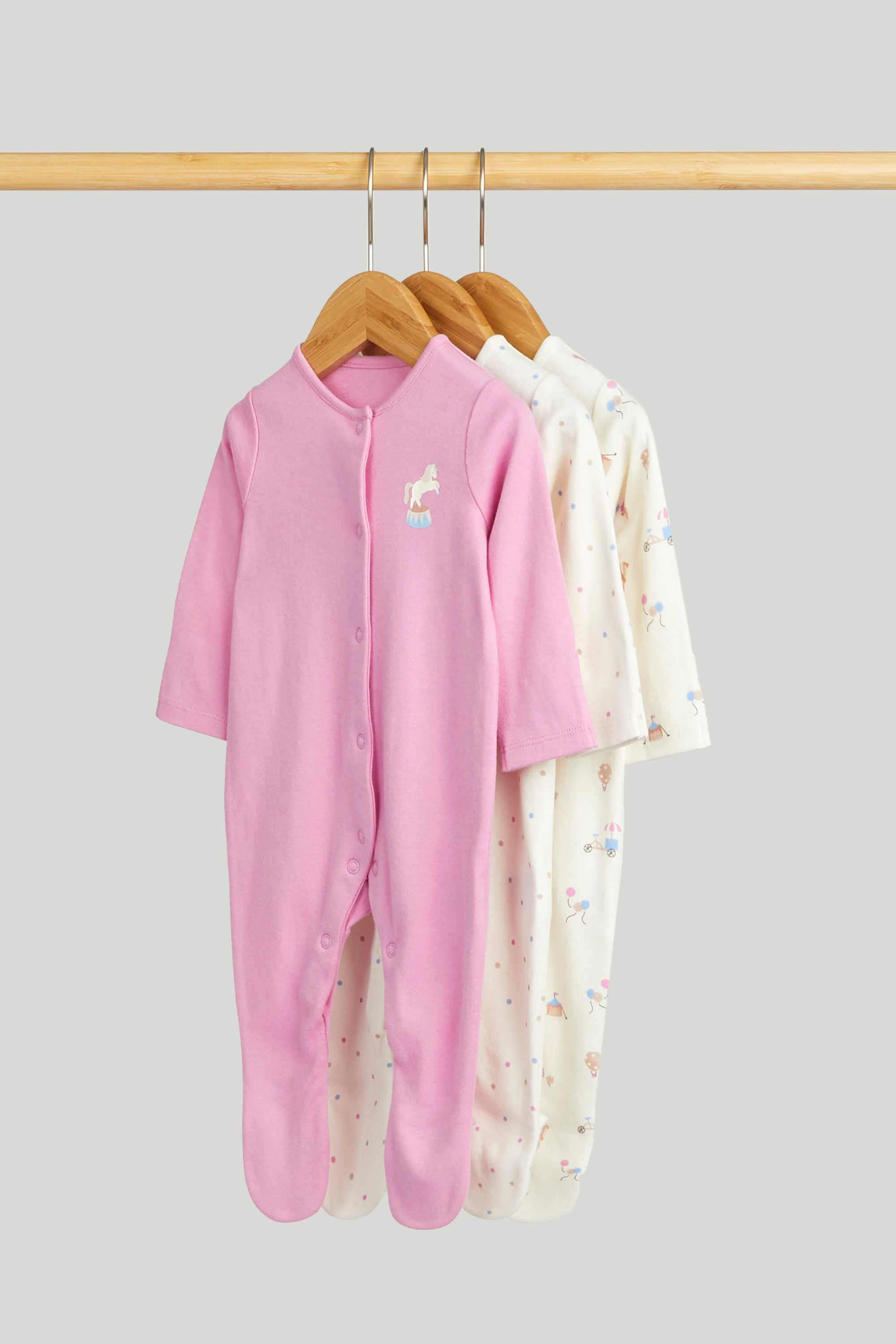 Baby-Girls-Printed-Full-Sleeves-Sleepsuit---Pack-Of-3---Multi