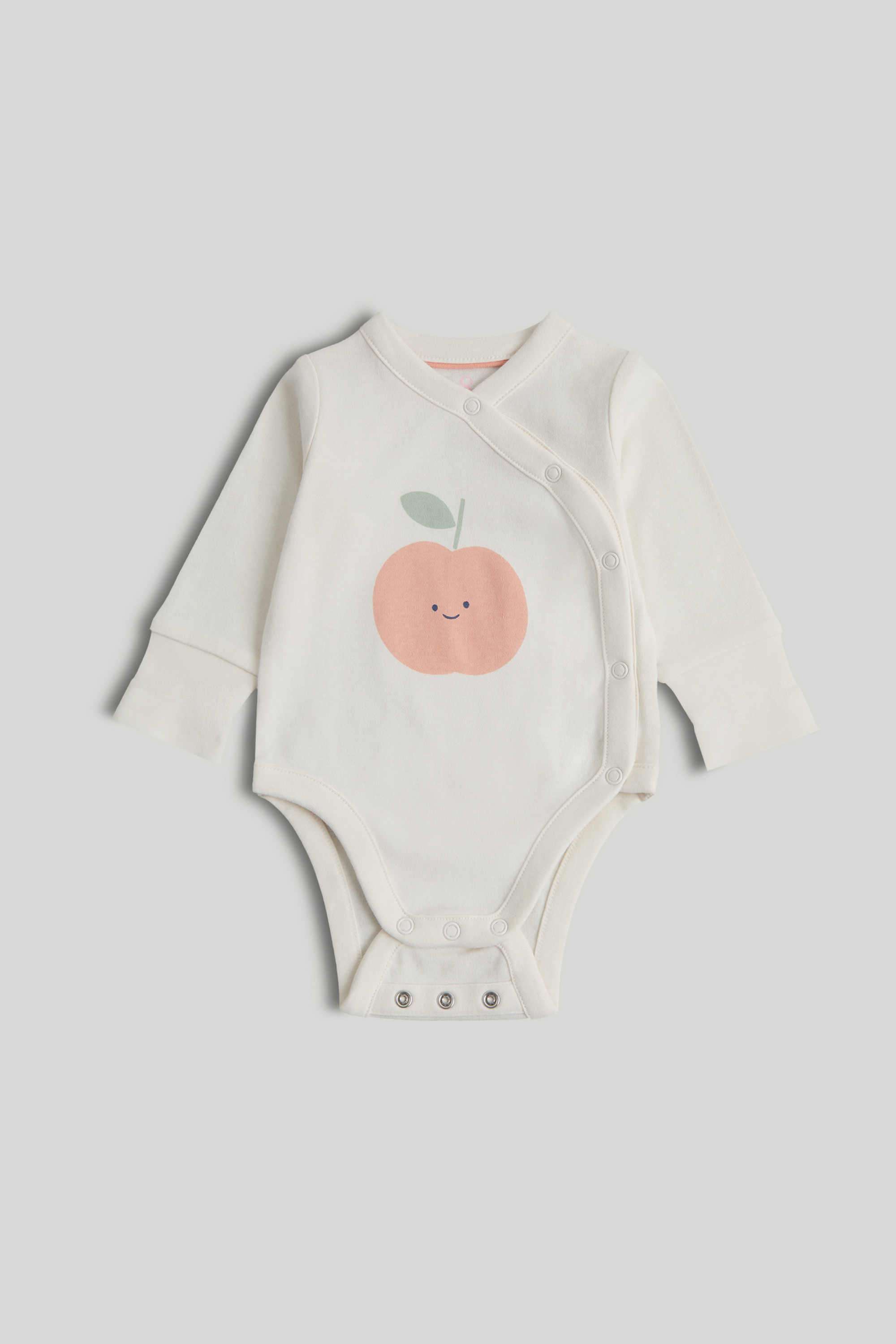 Newborn-Girls-Printed-Full-Sleeves-3-Piece-Bodysuit-And-Jogger-With-Hat-Set---Cream
