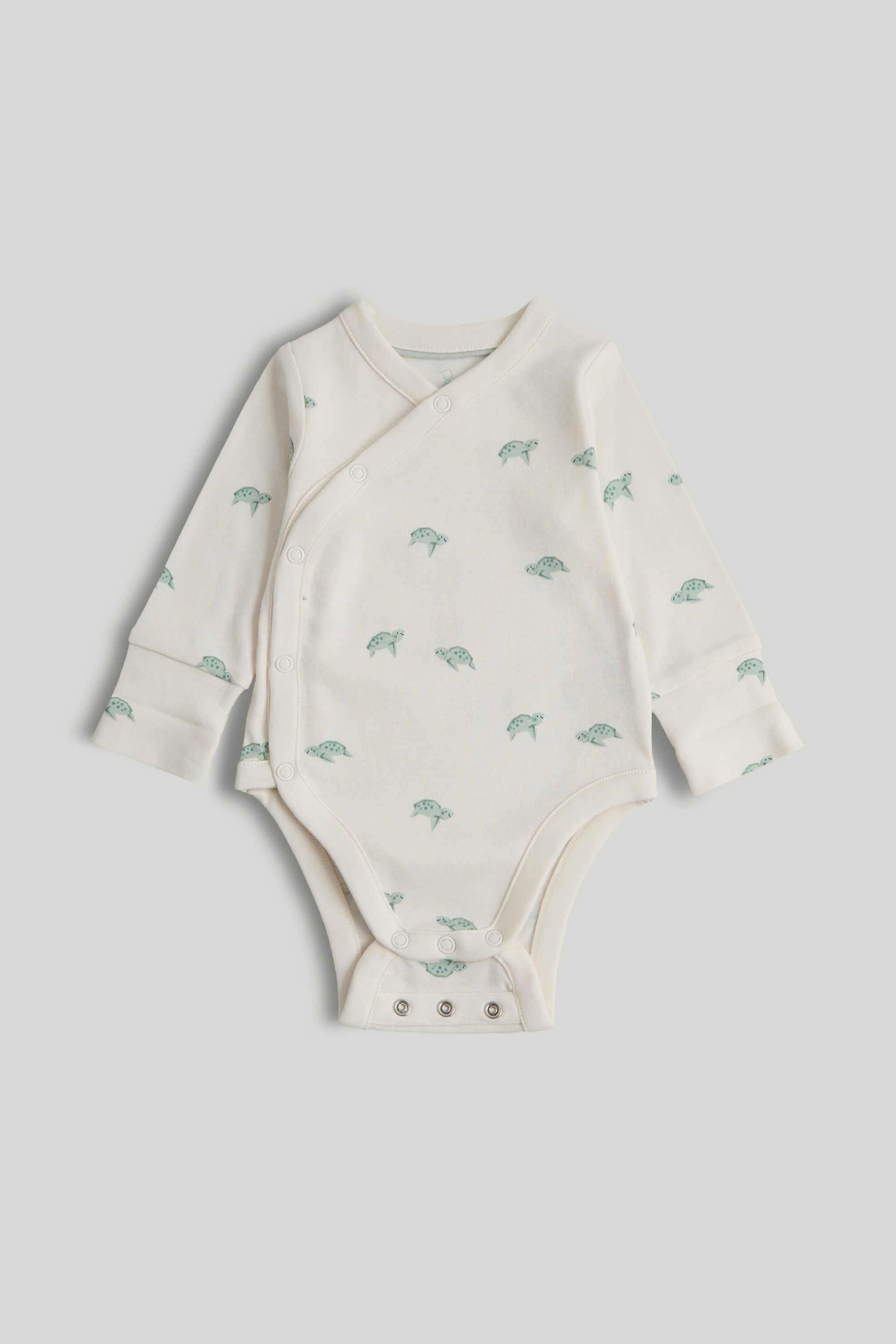 Newborn-Unisex-Printed-Full-Sleeves-3-Piece-Bodysuit-And-Pull-On-Pant-Set---White