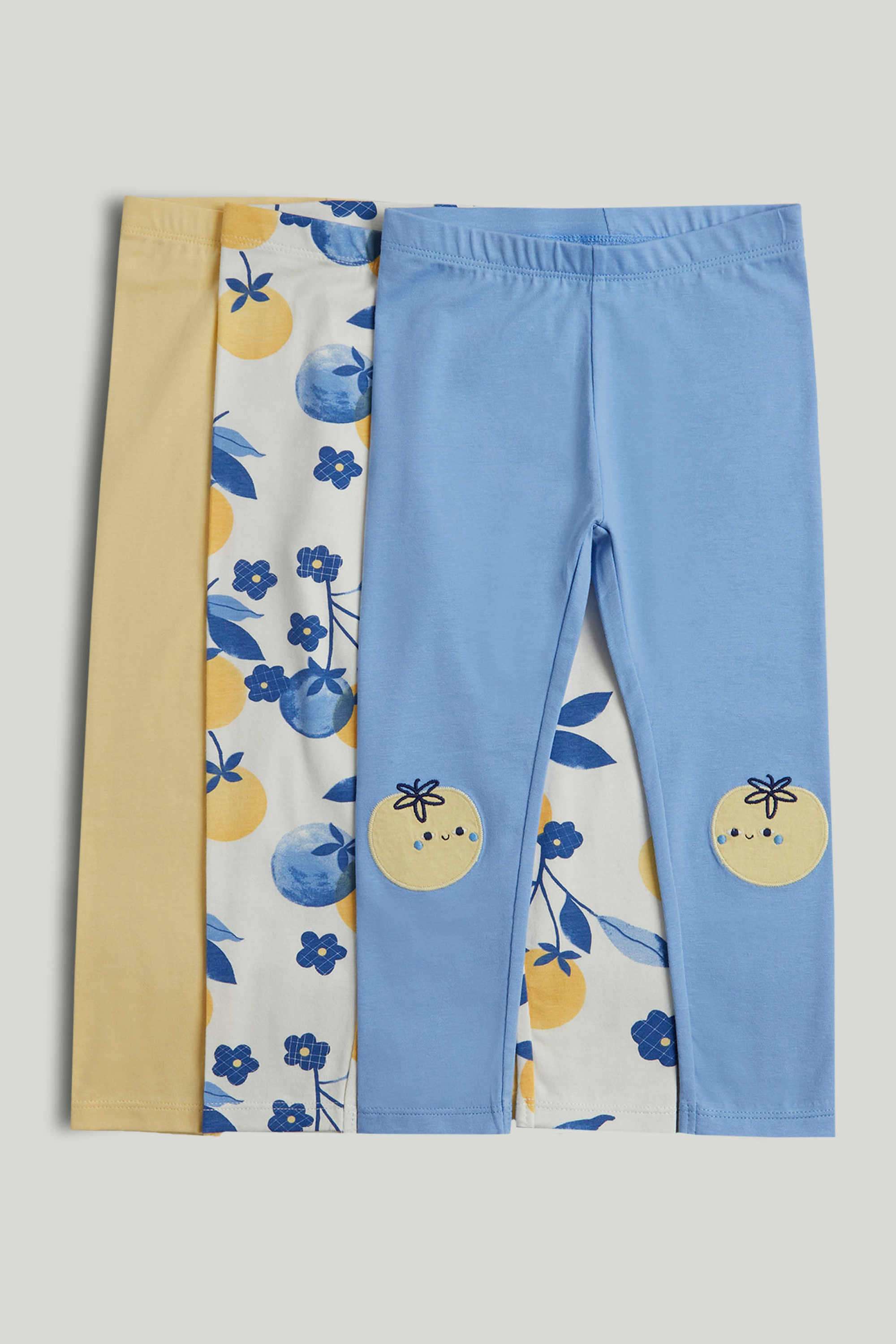 Mini-Girls-Mediterranean-Charm-Printed-Leggings---Pack-Of-3---Multi