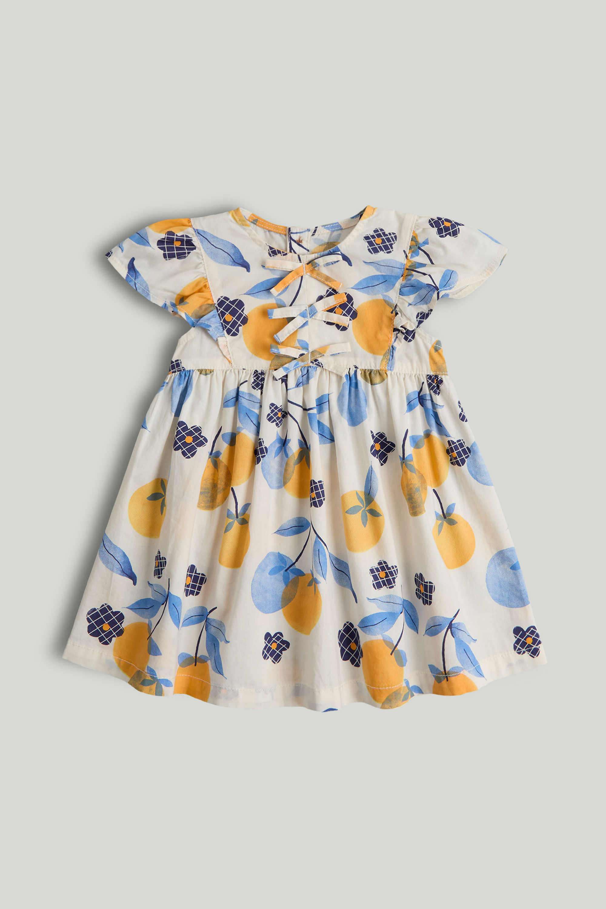 Mini-Girl-Mediterranean-Charm-Printed-Short-Sleeves-Dress---Multi