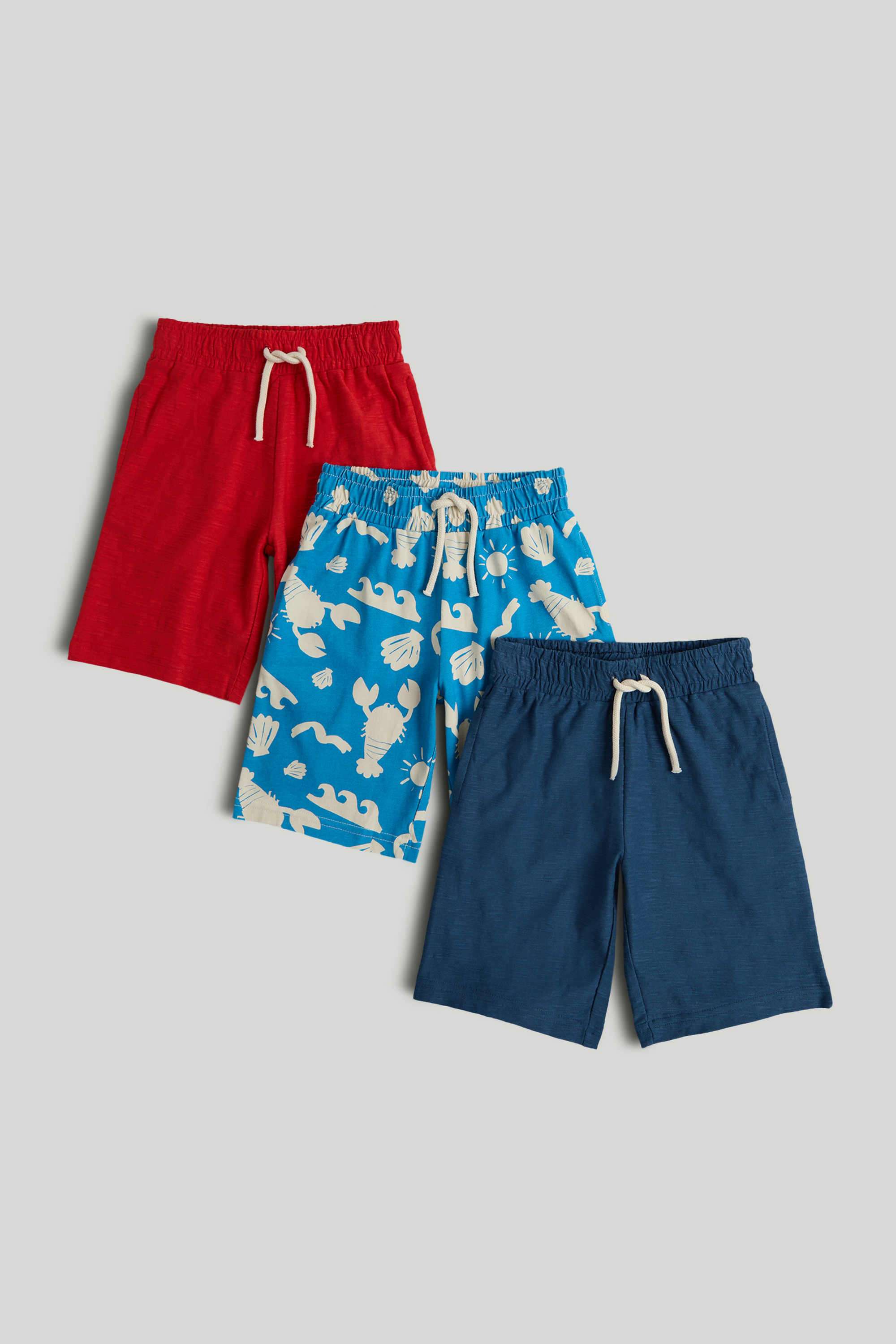 Mini-Boys-Lobster-Pot-Printed-Shorts---Pack-Of-3---Multi