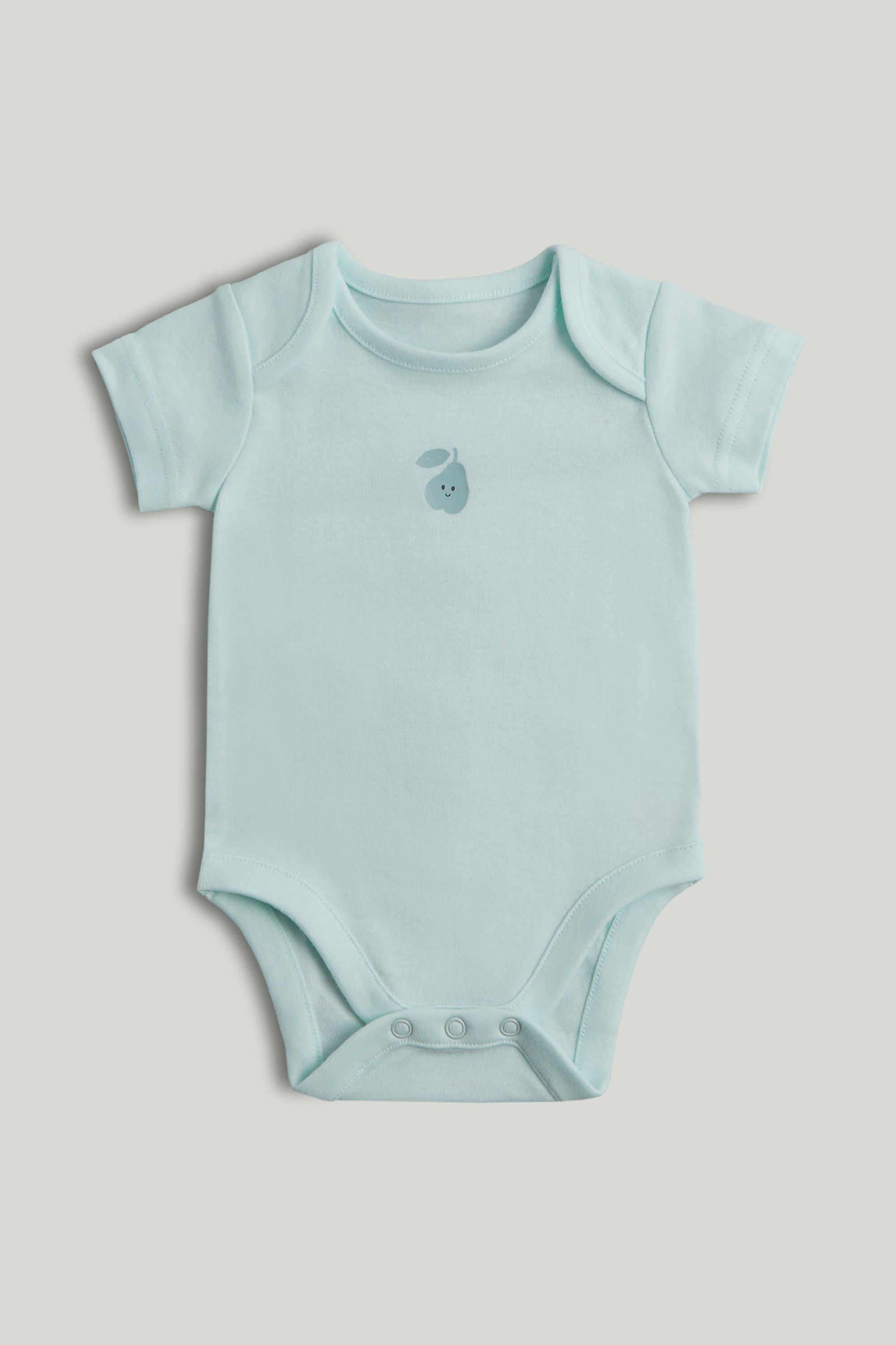 Baby-Unisex-Printed-Short-Sleeves-Bodysuit---Pack-Of-5---Multi