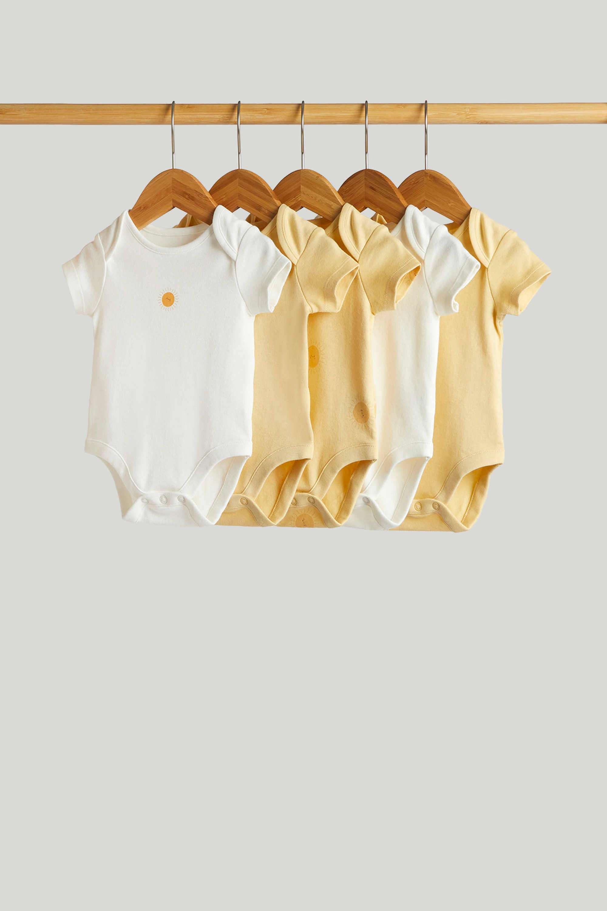 Baby-Unisex-Short-Sleeves-Bodysuit---Pack-Of-5---Multi