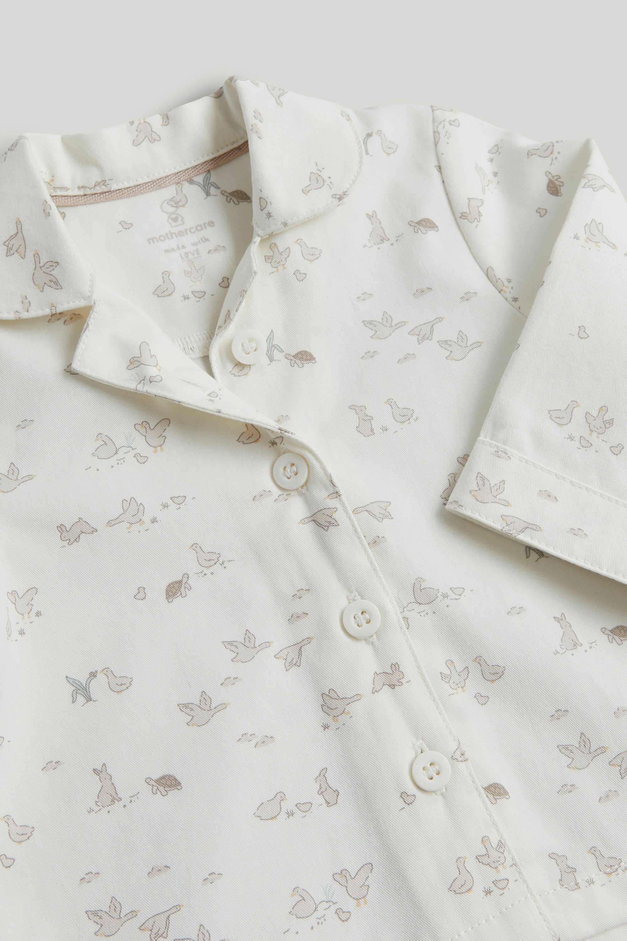 Baby-Unisex-Printed-Full-Sleeves-2-Piece-Pyjama-Set---White