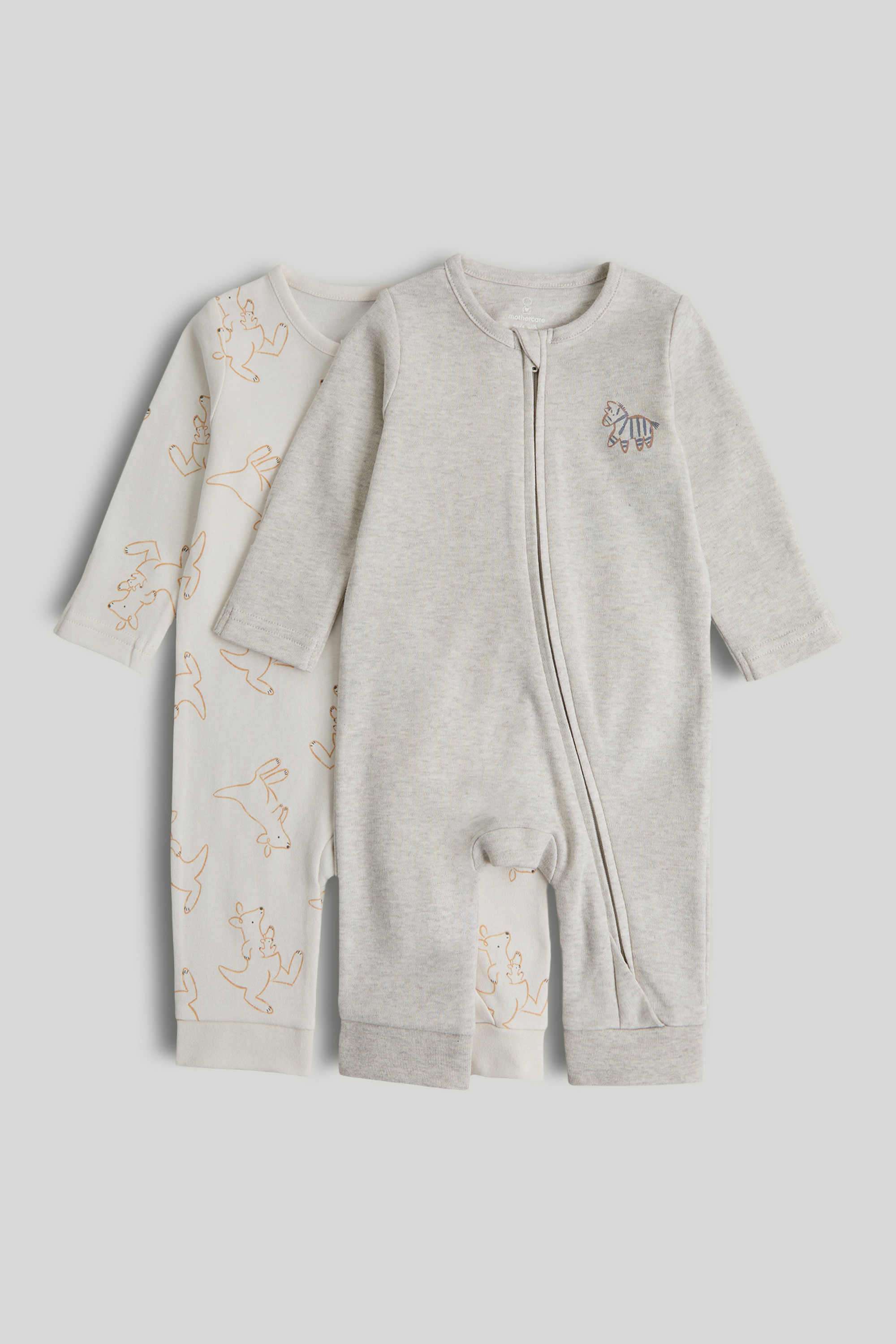 Baby-Essentials-Unisex-2-Pack-Footless-Zip-Up-Sleepsuits---Multi