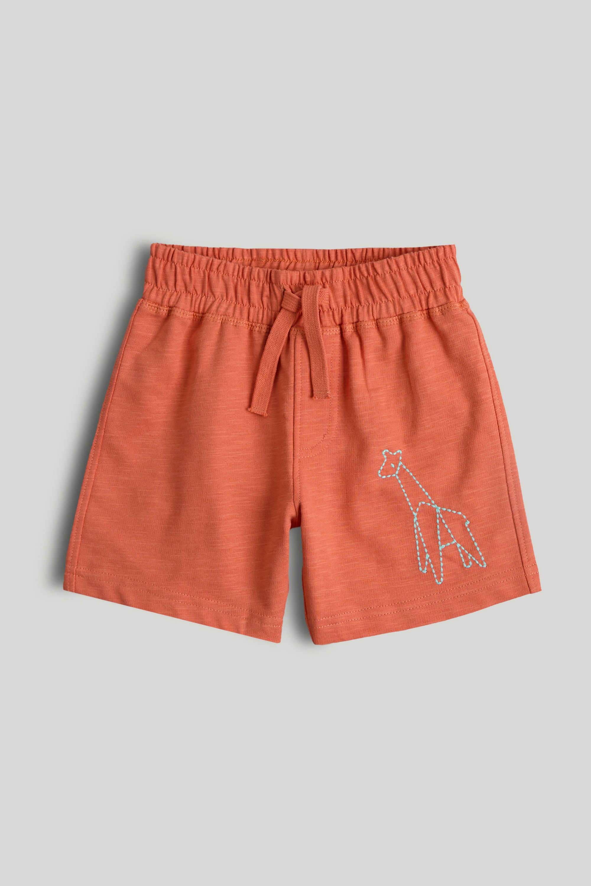 Mini-Boys-Origami-Play-Orange-Jersey-Shorts---Red