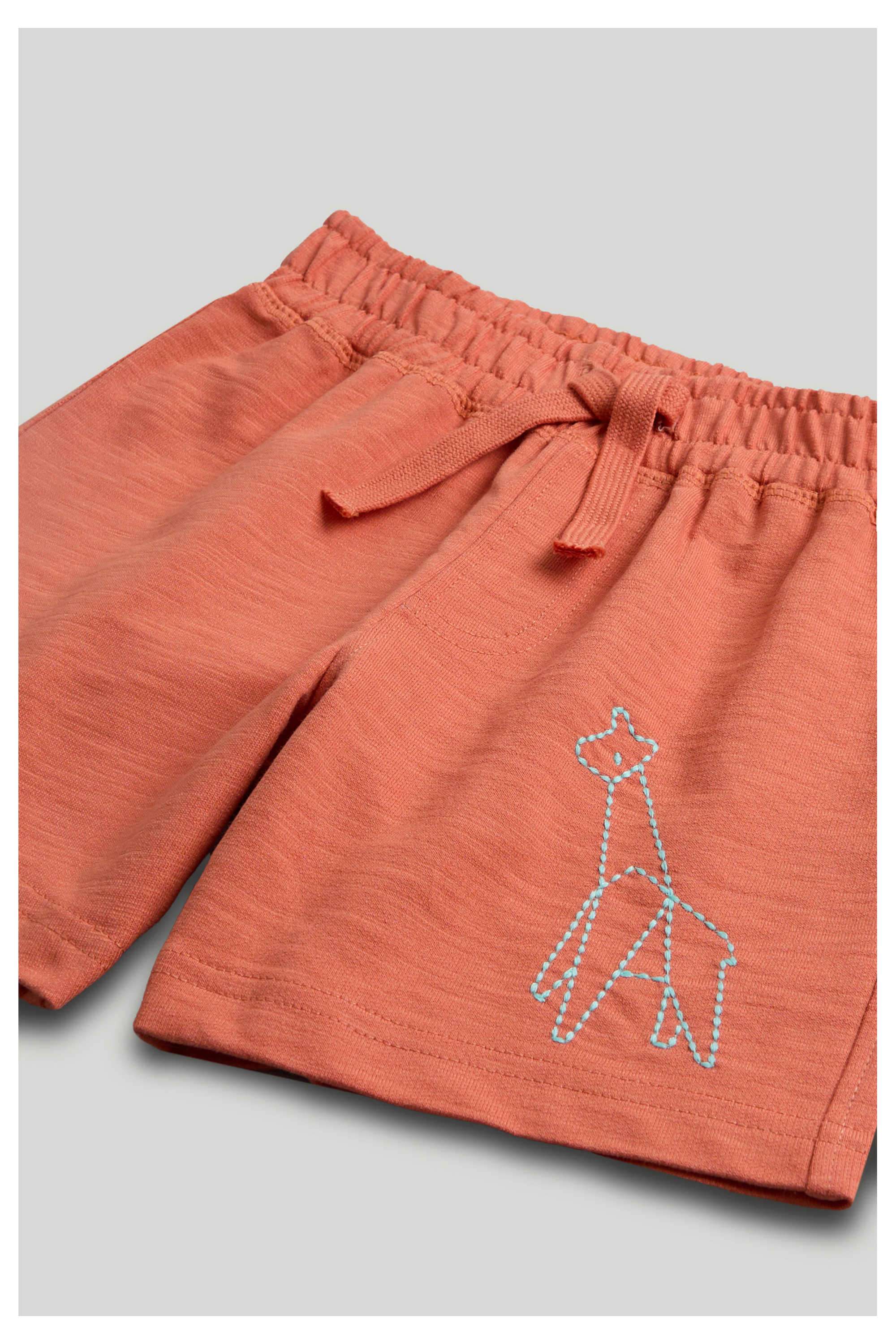 Mini-Boys-Origami-Play-Orange-Jersey-Shorts---Red
