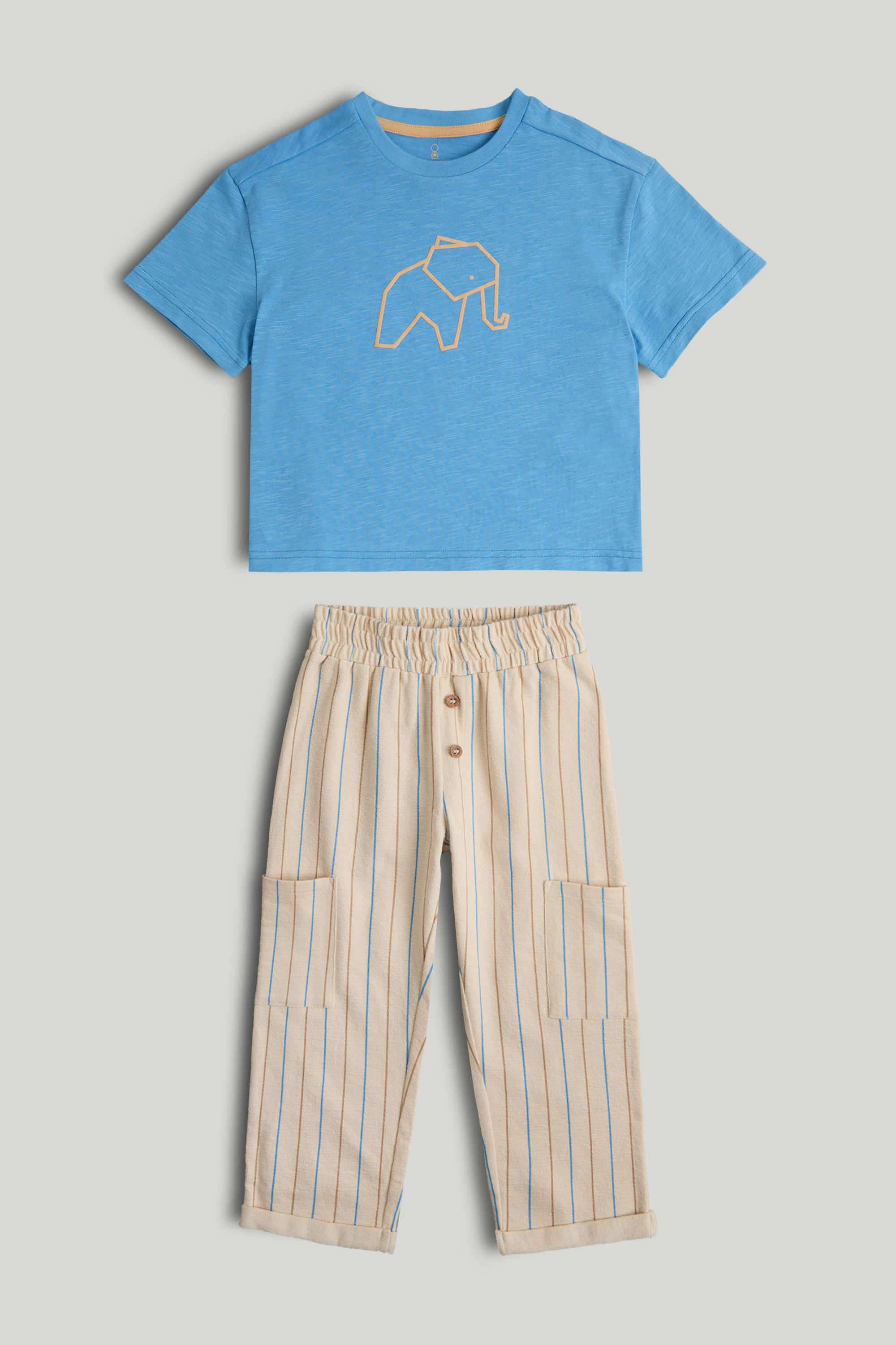 Mini-Boys-Origami-Play-Elephant-T-Shirt-And-Trousers-Outfit---Brights-Multi