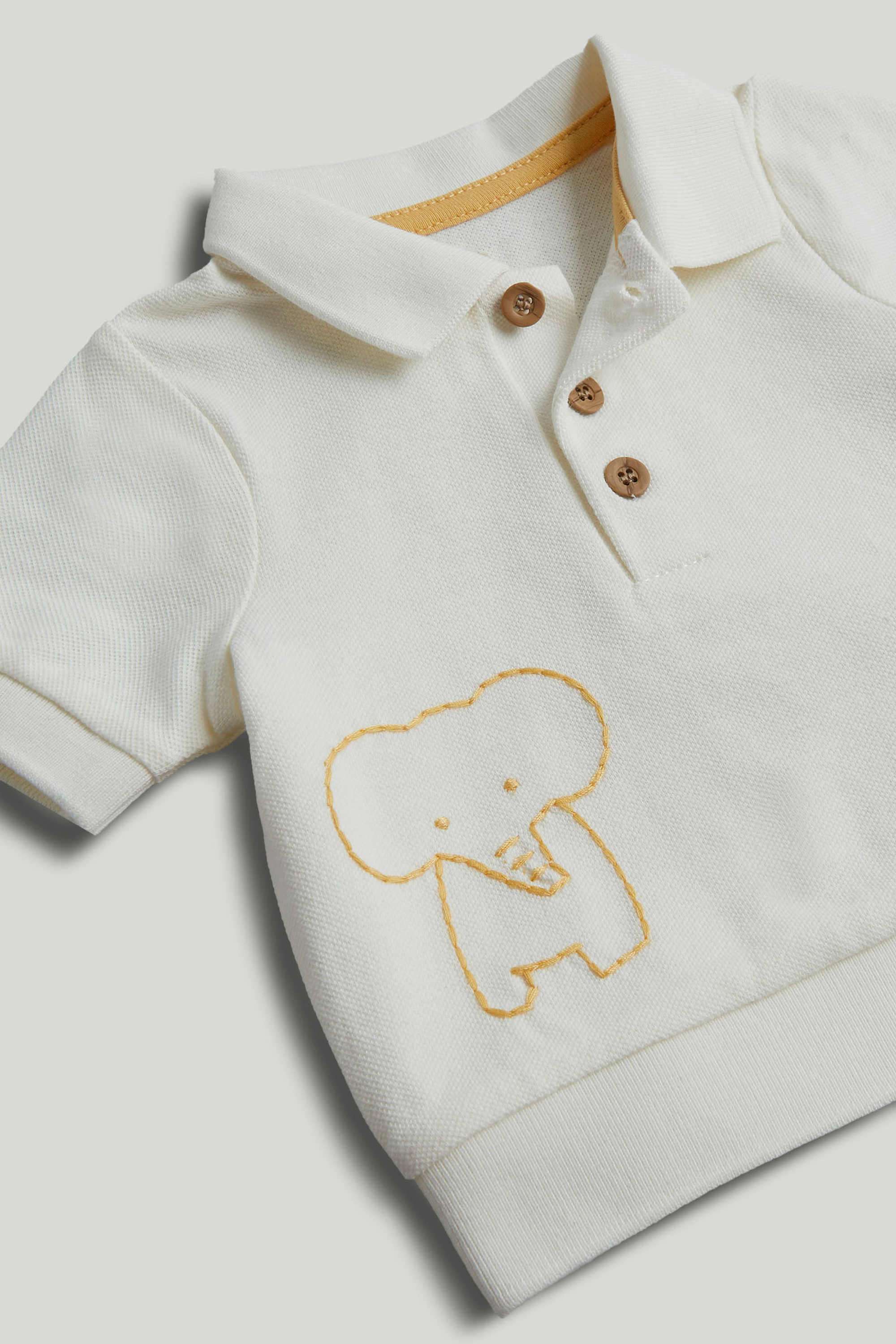 Newborn-Boys-Sage-Safari---Classic-Polo-Shirt-And-Trousers-Outfit---Multi