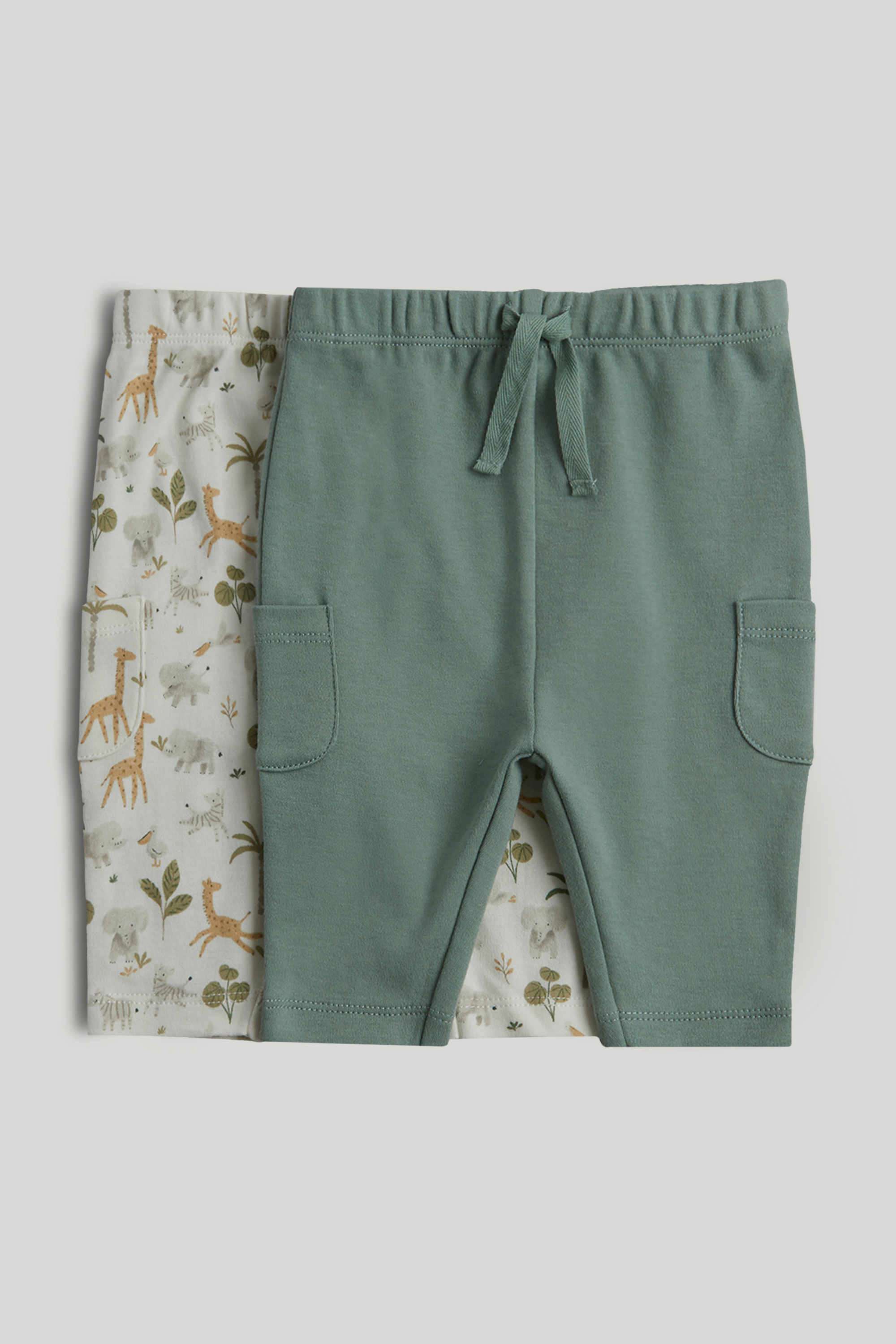 Newborn-Boys-Sage-Safari---Classic-2-Pack-Cargo-Joggers---Multi