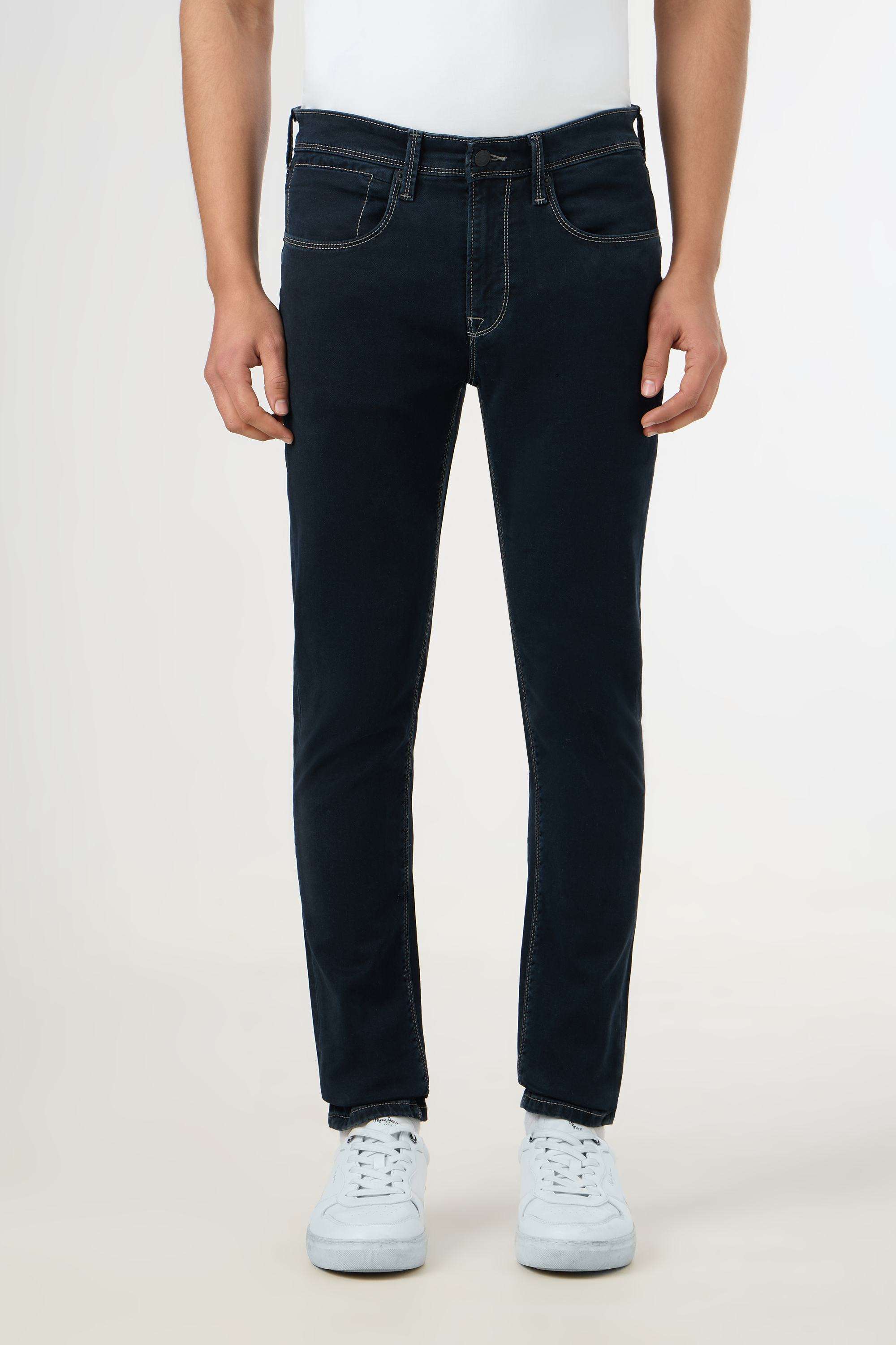 Light-Wash-Blended-Fabric-Slim-Fit-Men-s-Jeans