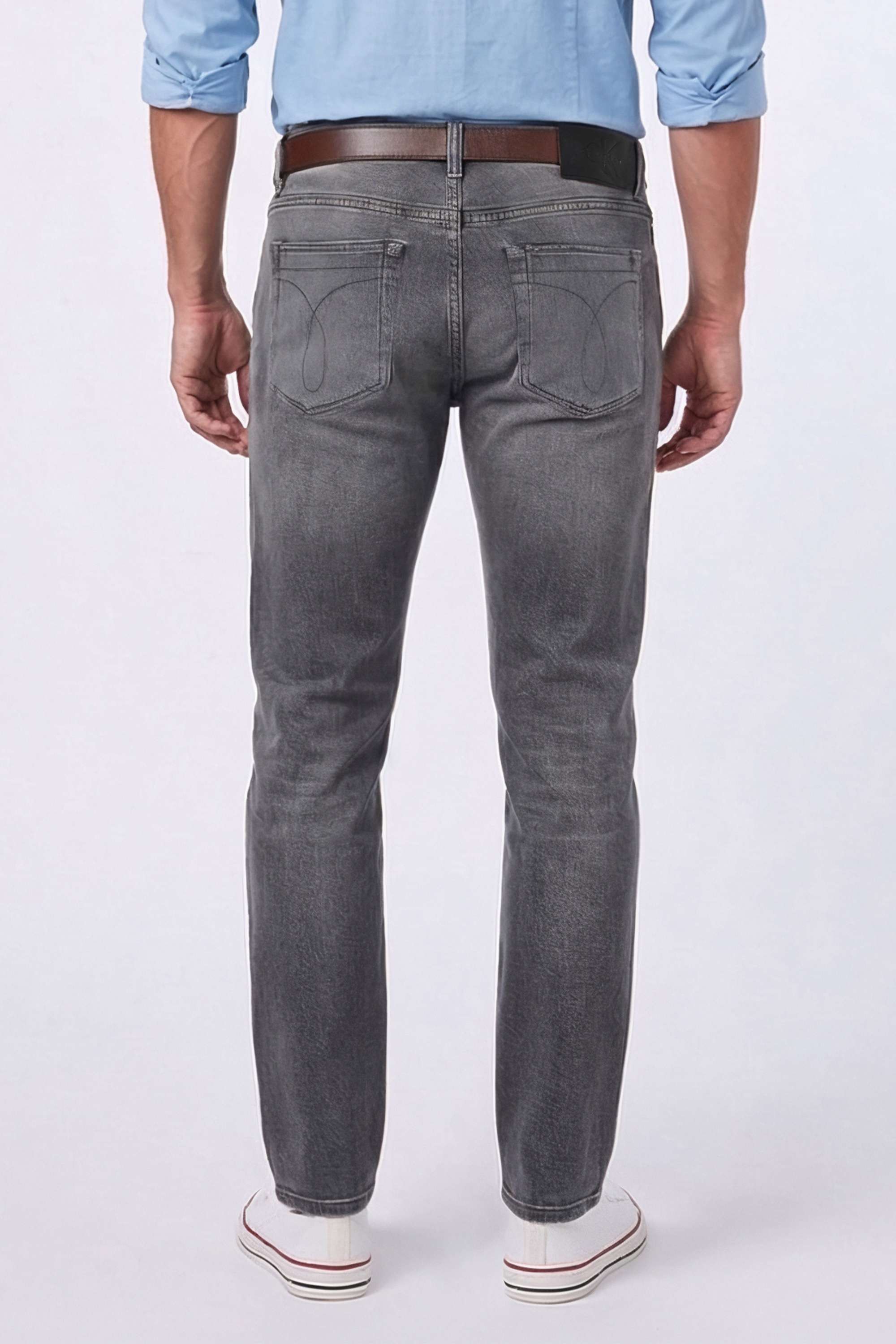 Light-Wash-Blended-Fabric-Straight-Fit-Men-s-Jeans