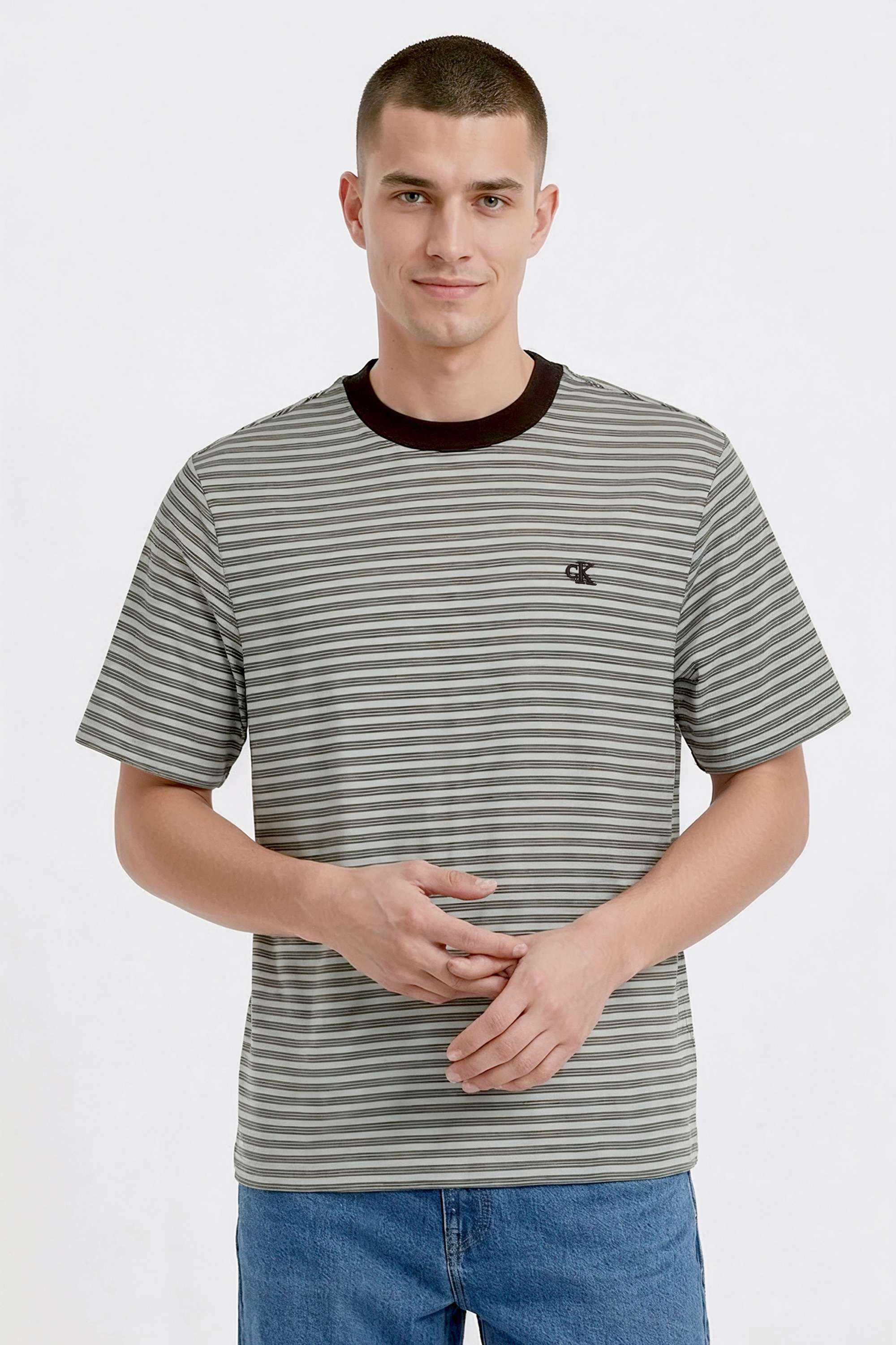 Stripes-Blended-Fabric-Slim-Fit-Men-s-T-Shirt
