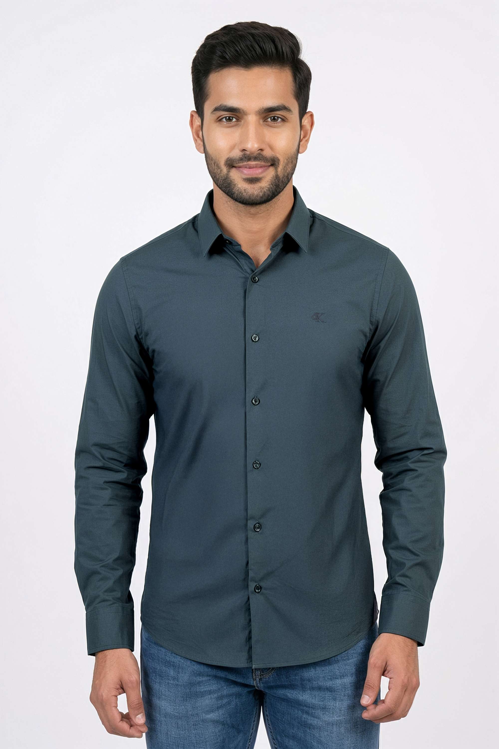 Solid-Blended-Fabric-Slim-Fit-Men-s-Casual-Wear-Shirt