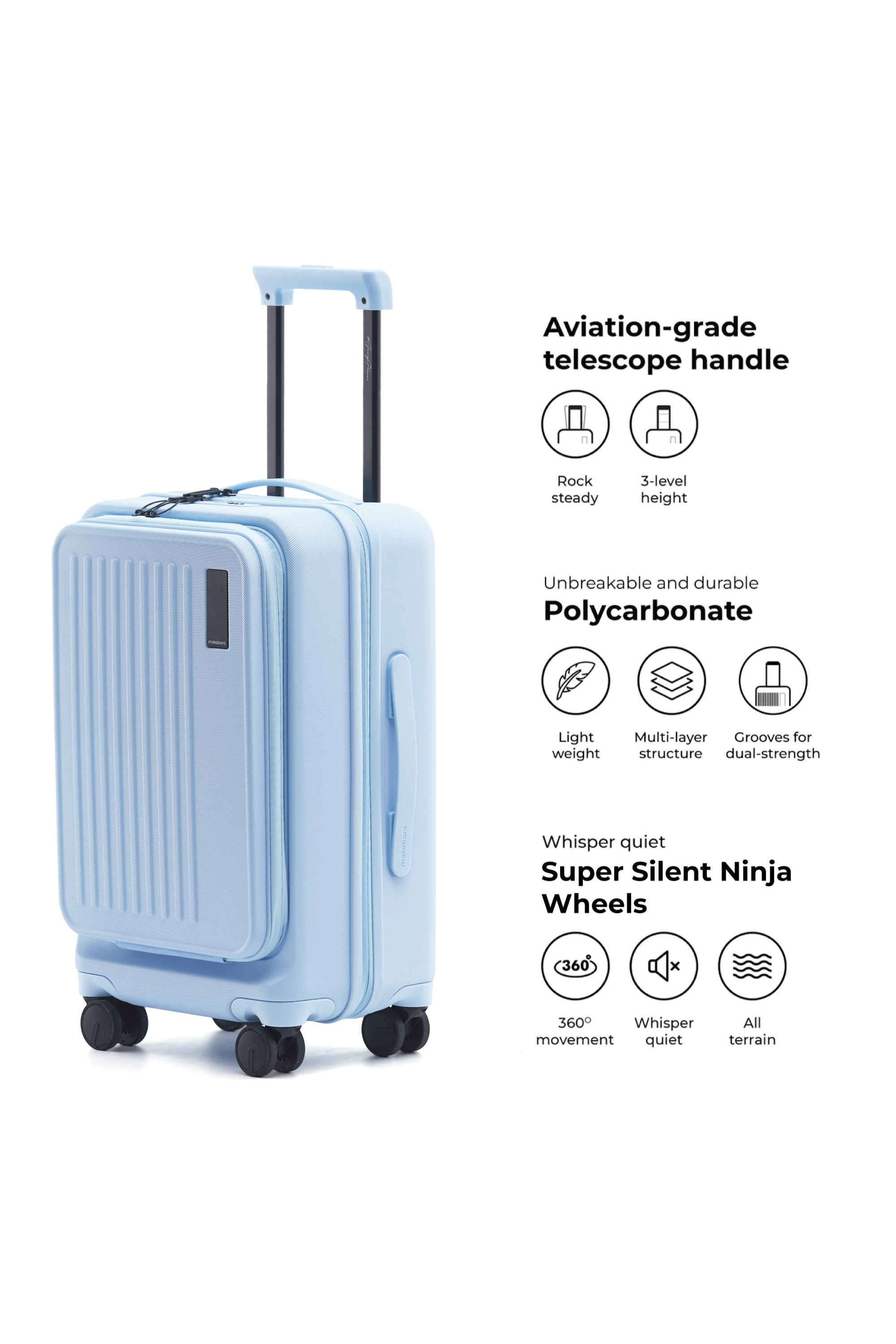 SHY-BLUE-Polycarbonate-Women-Casual-Wear-Hard-Trolley