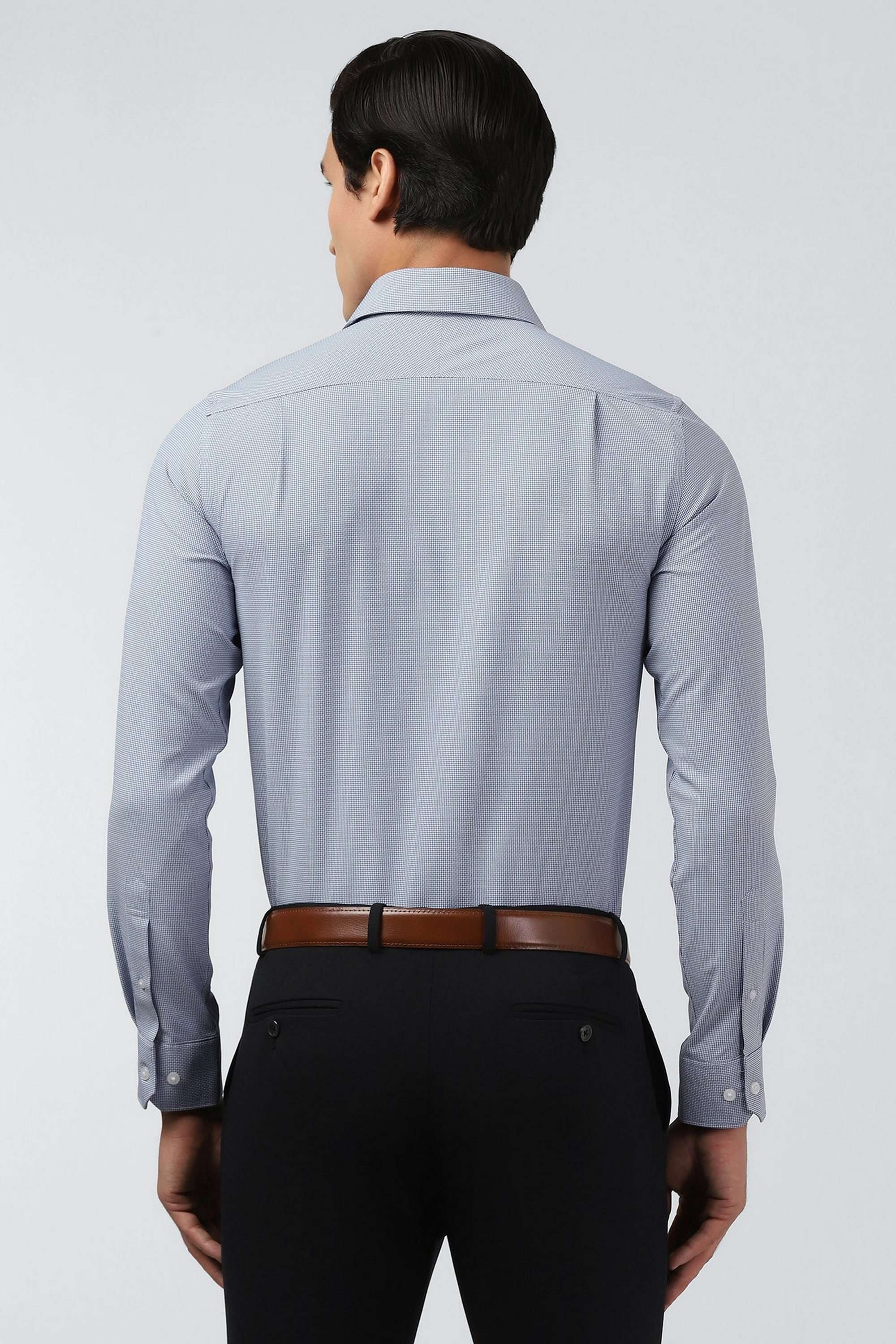 Dobby-Polyester-Slim-Fit-Men-s-Shirt