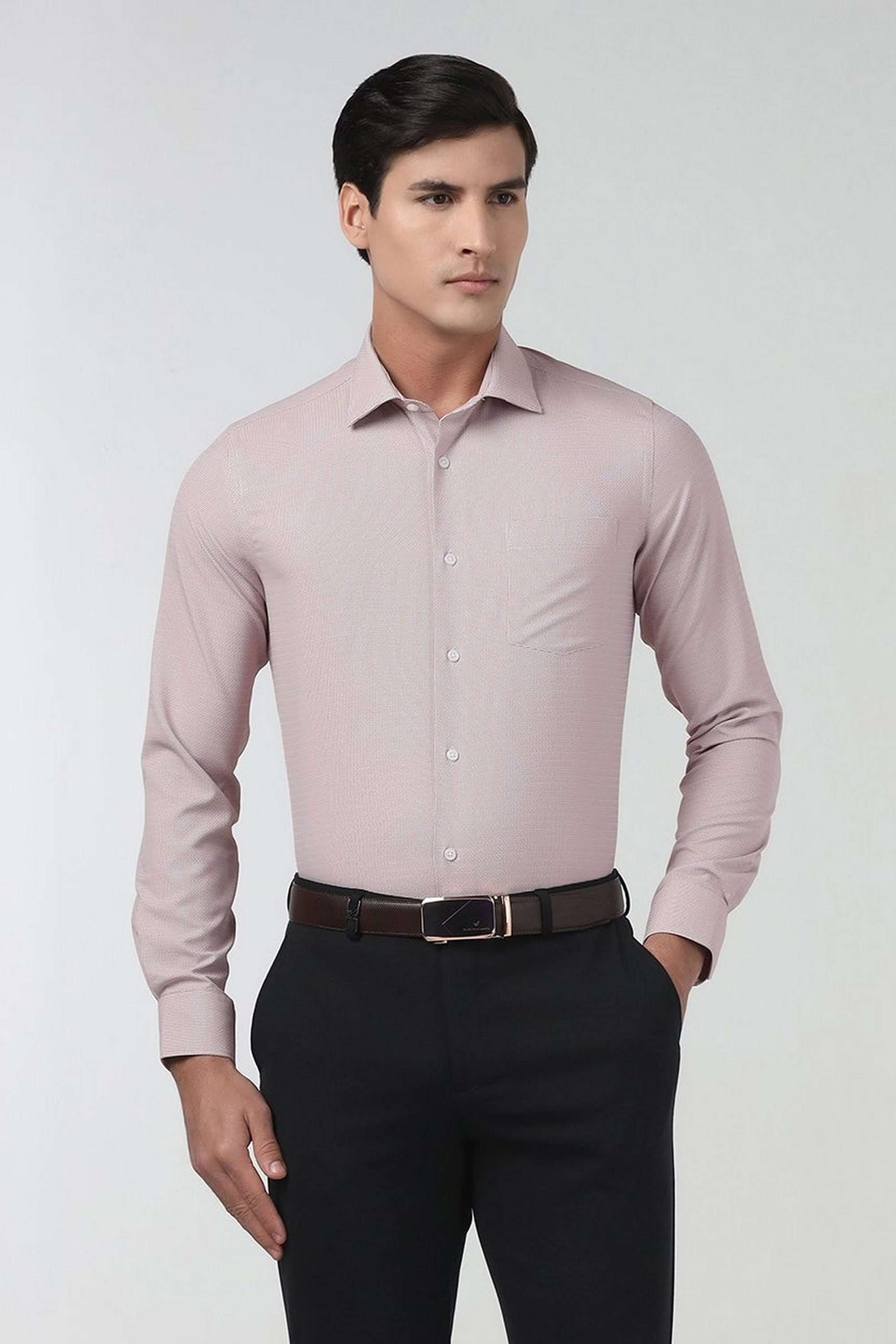 Dobby-Polyester-Slim-Fit-Men-s-Shirt