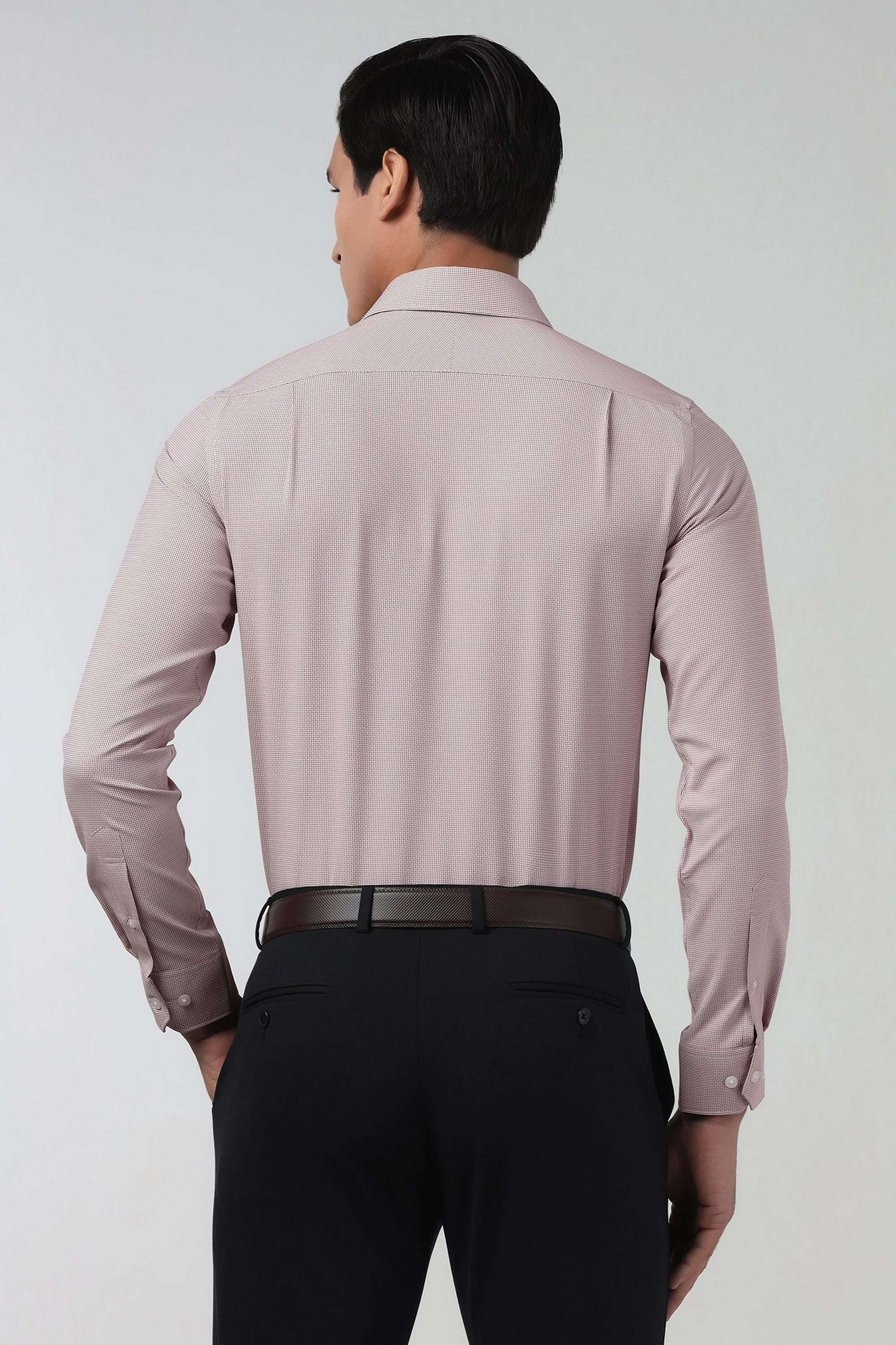 Dobby-Polyester-Slim-Fit-Men-s-Shirt